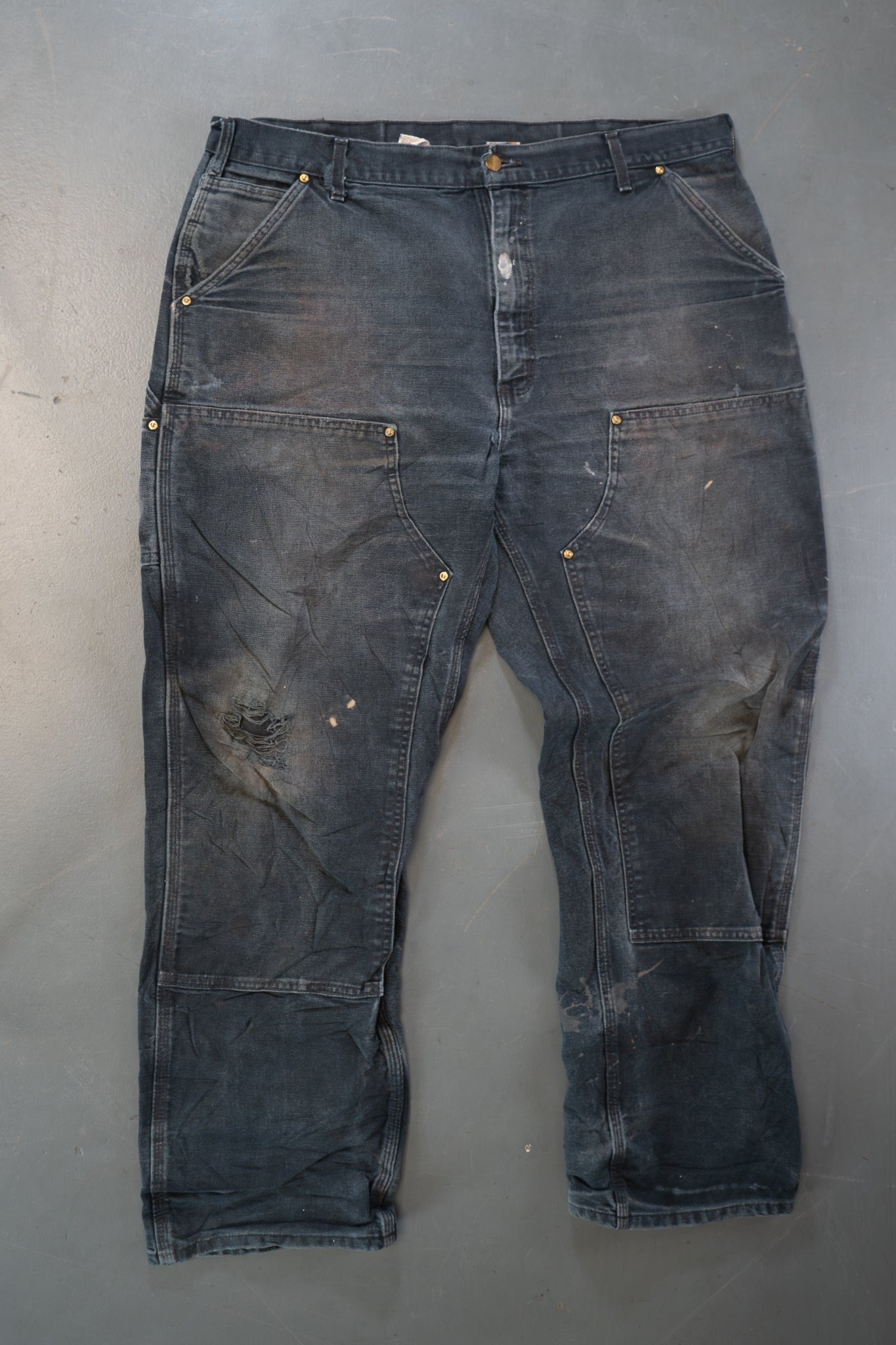 True Vintage Carhartt Carpenter Trousers - Double knee  – Black, w40,L30 Regular (1990s)