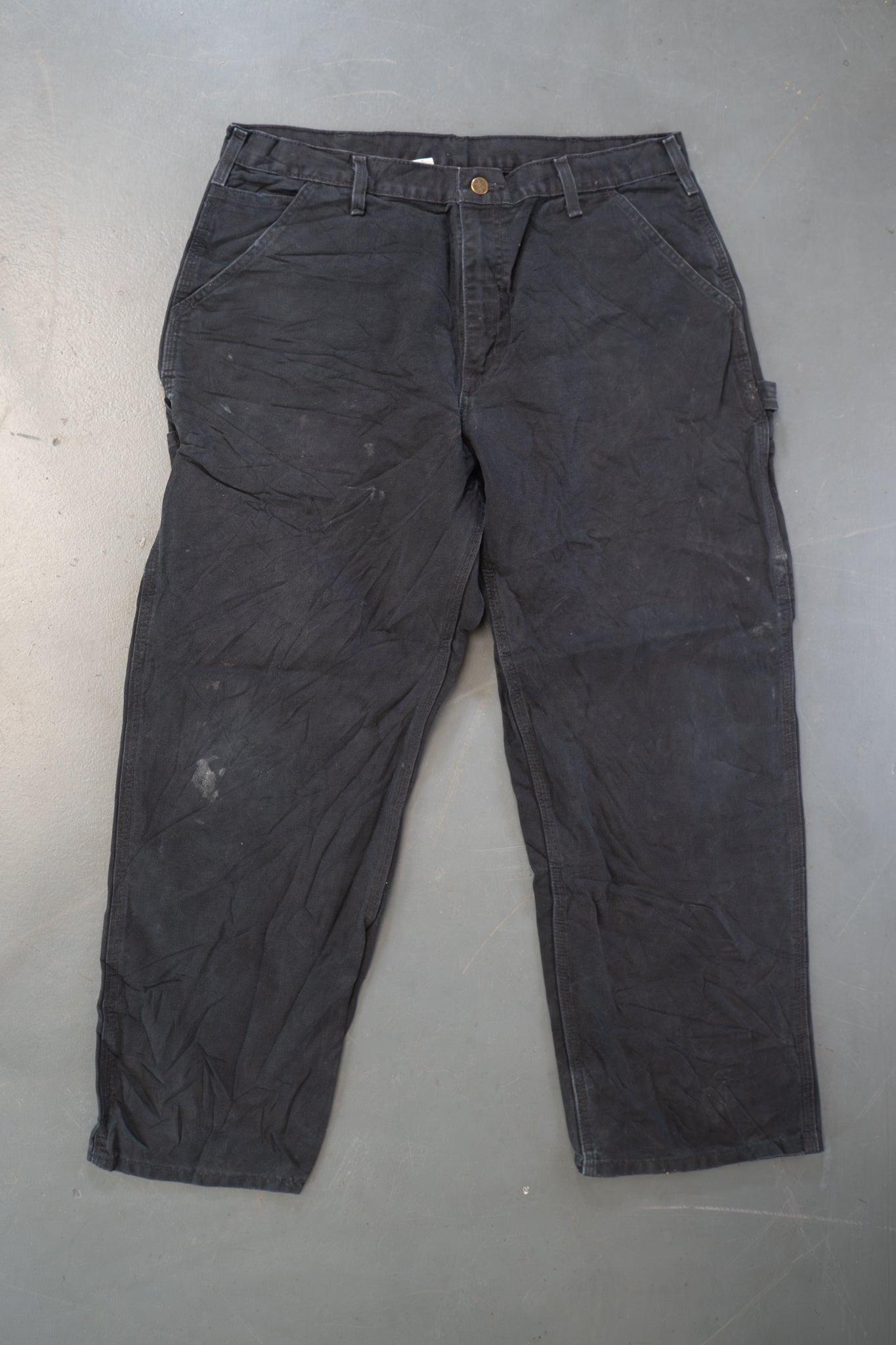 True Vintage Carhartt Carpenter Trousers – Black, w35,L28 Regular (1990s)