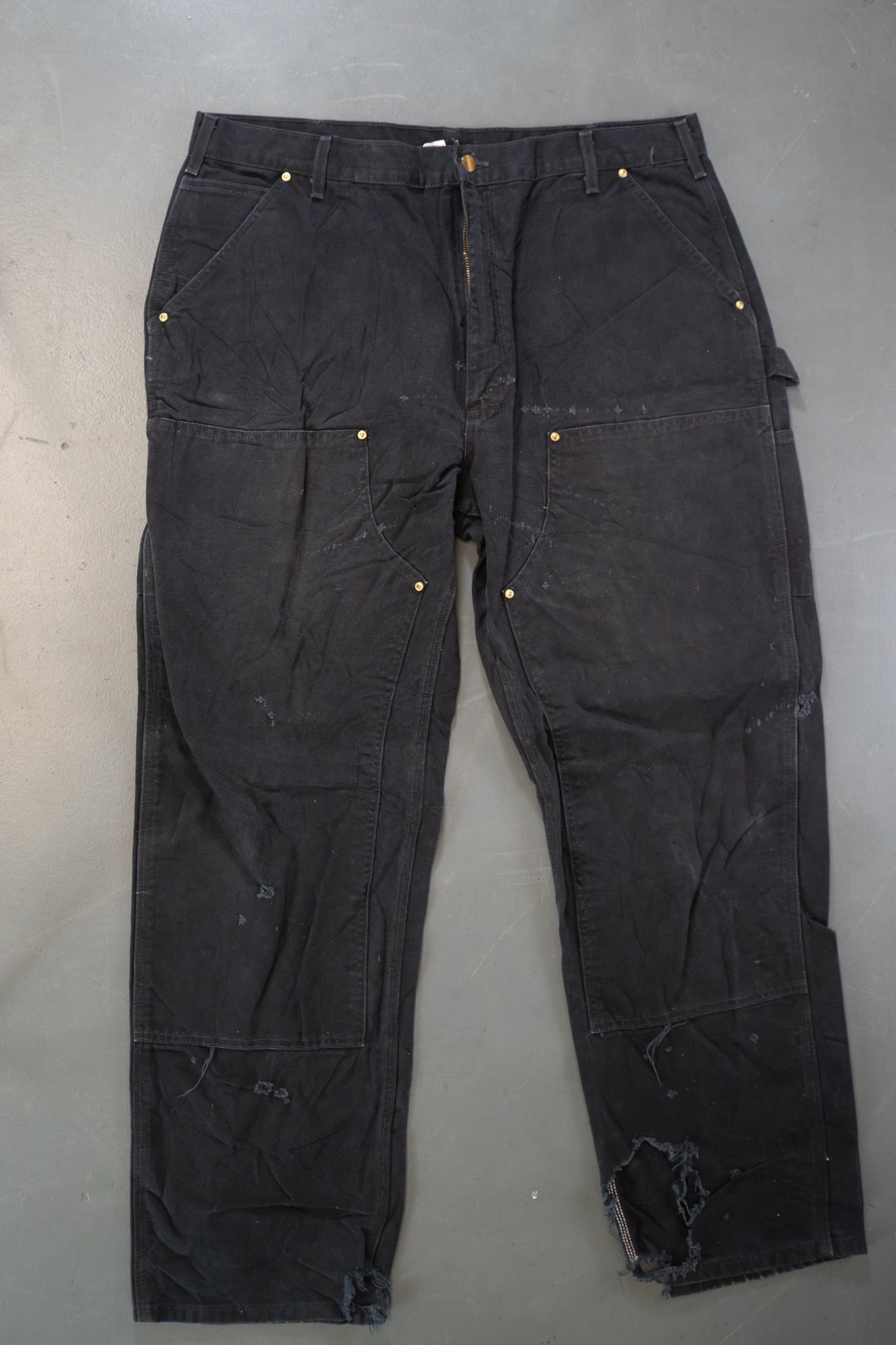 True Vintage Carhartt Carpenter Trousers - Double knee – Black, w38,L32 Regular (1990s)
