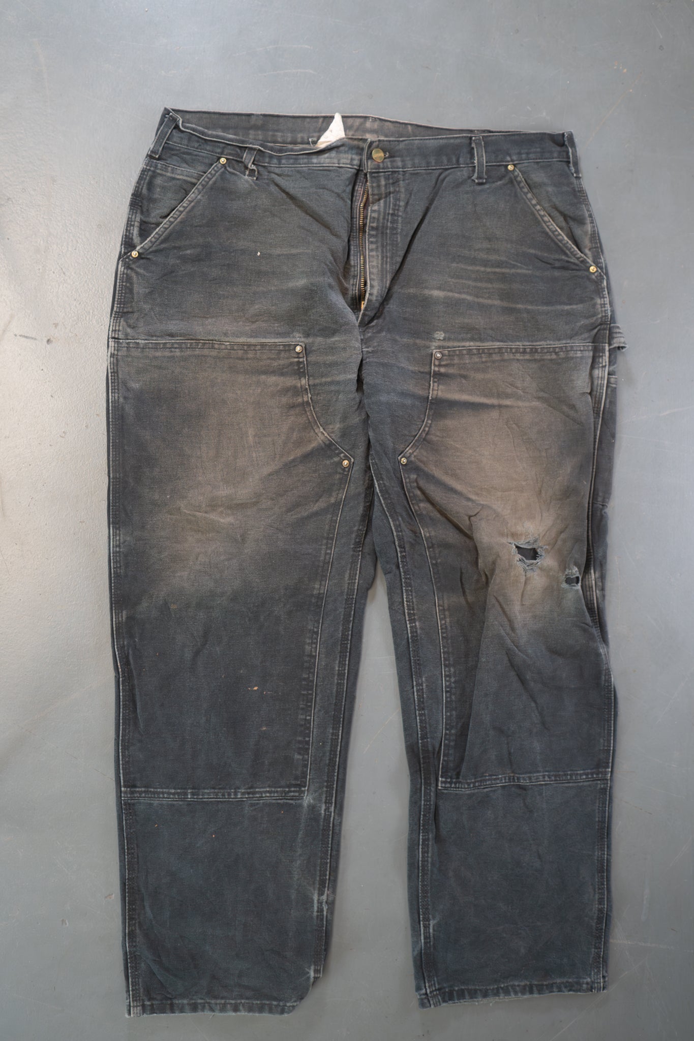True Vintage Carhartt Carpenter Trousers - Double knee  – Black, w41,L30 Regular (1990s)