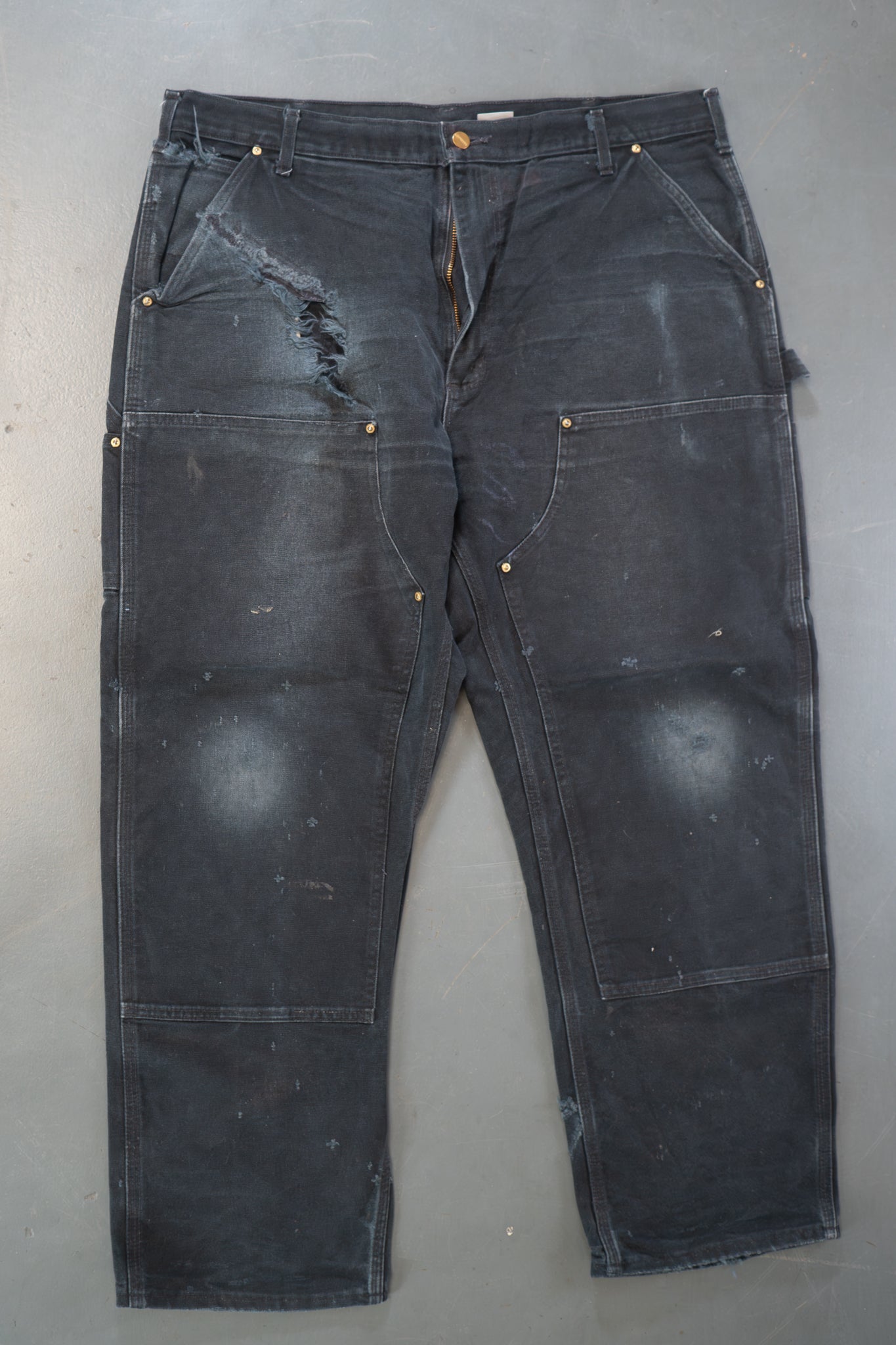 True Vintage Carhartt Carpenter Trousers - Double knee – Black, w40,L29 Regular (1990s)