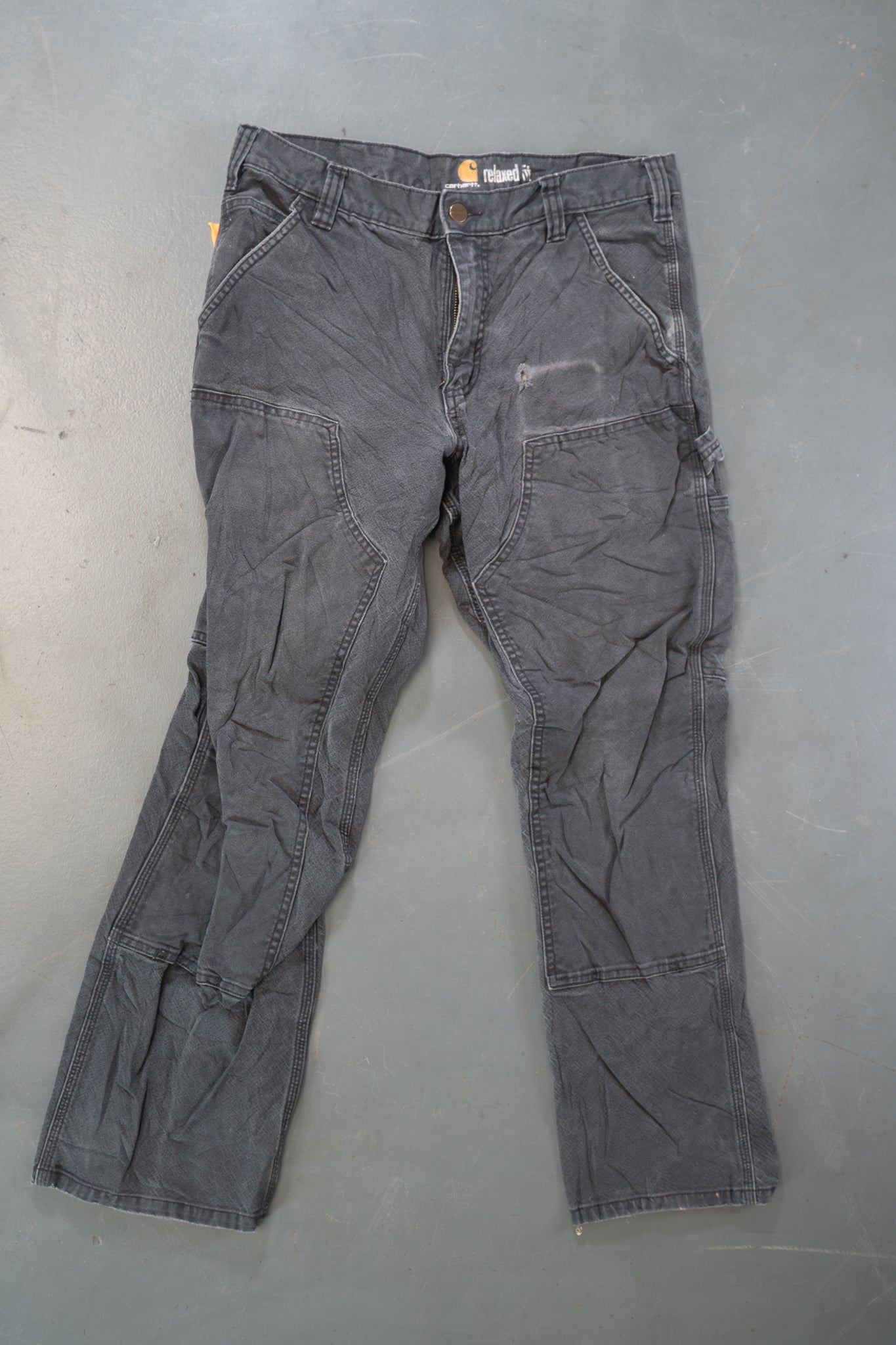 True Vintage Carhartt Carpenter Trousers - Double knee  – Black, w37,L30 Regular (1990s)