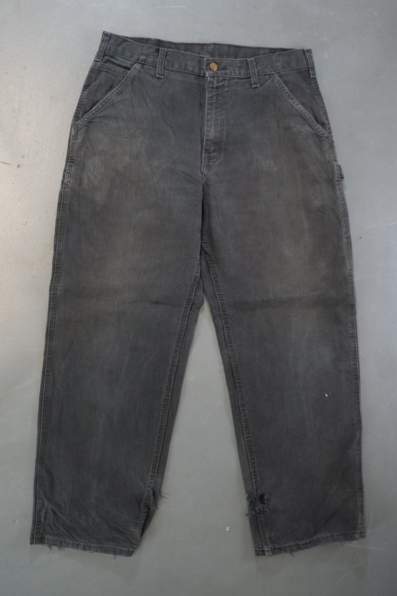 True Vintage Carhartt Carpenter Trousers – Black, w34,L29 Regular (1990s)