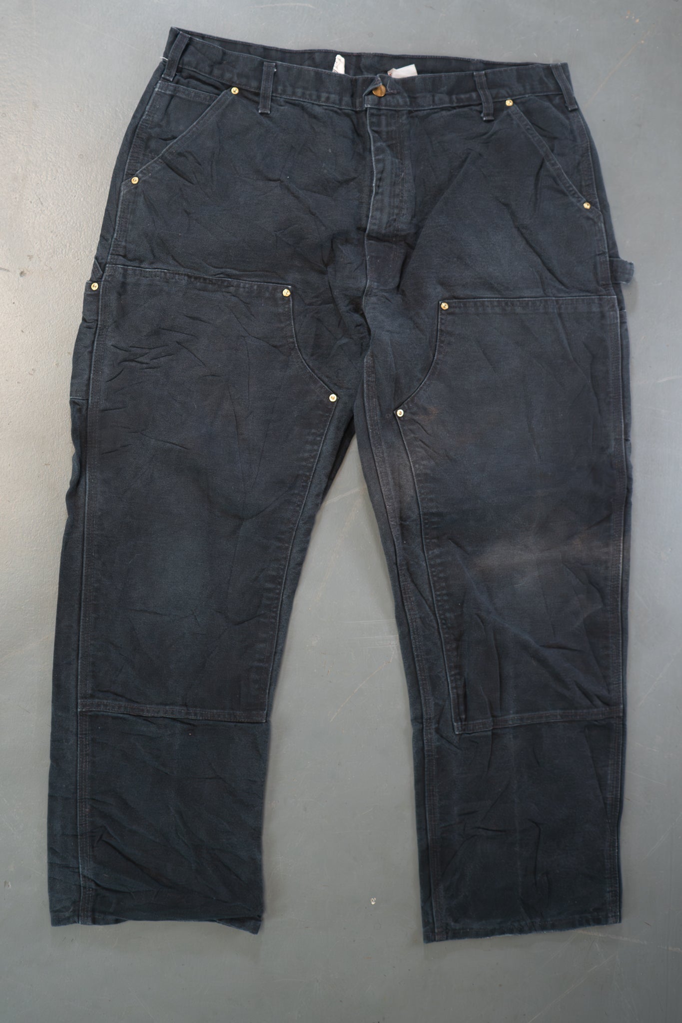 True Vintage Carhartt Carpenter Trousers - Double knee  – Black, w39,L29 Regular (1990s)