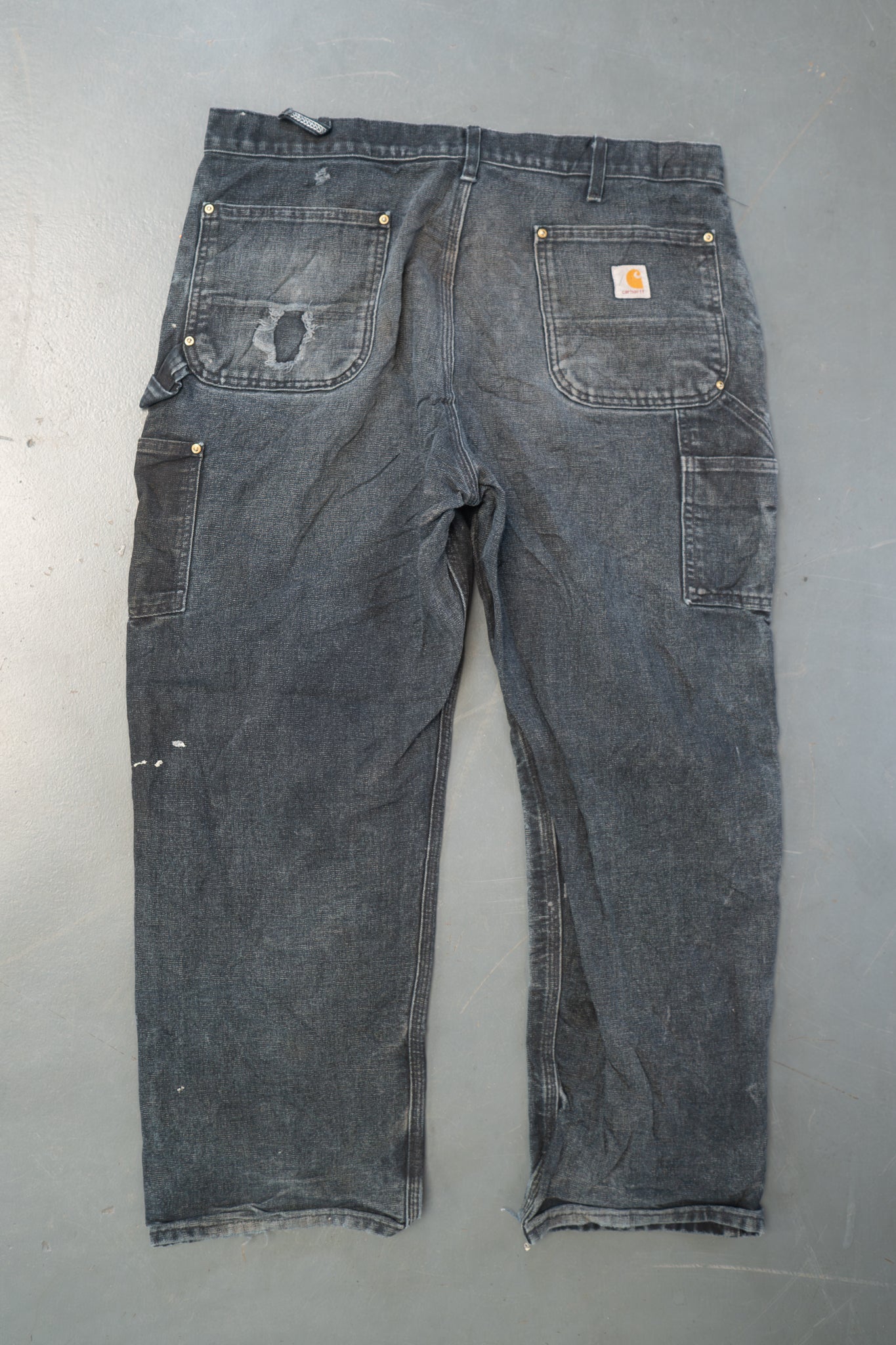 True Vintage Carhartt Carpenter Trousers - Double knee  – Black, w37,L27 Regular (1990s)