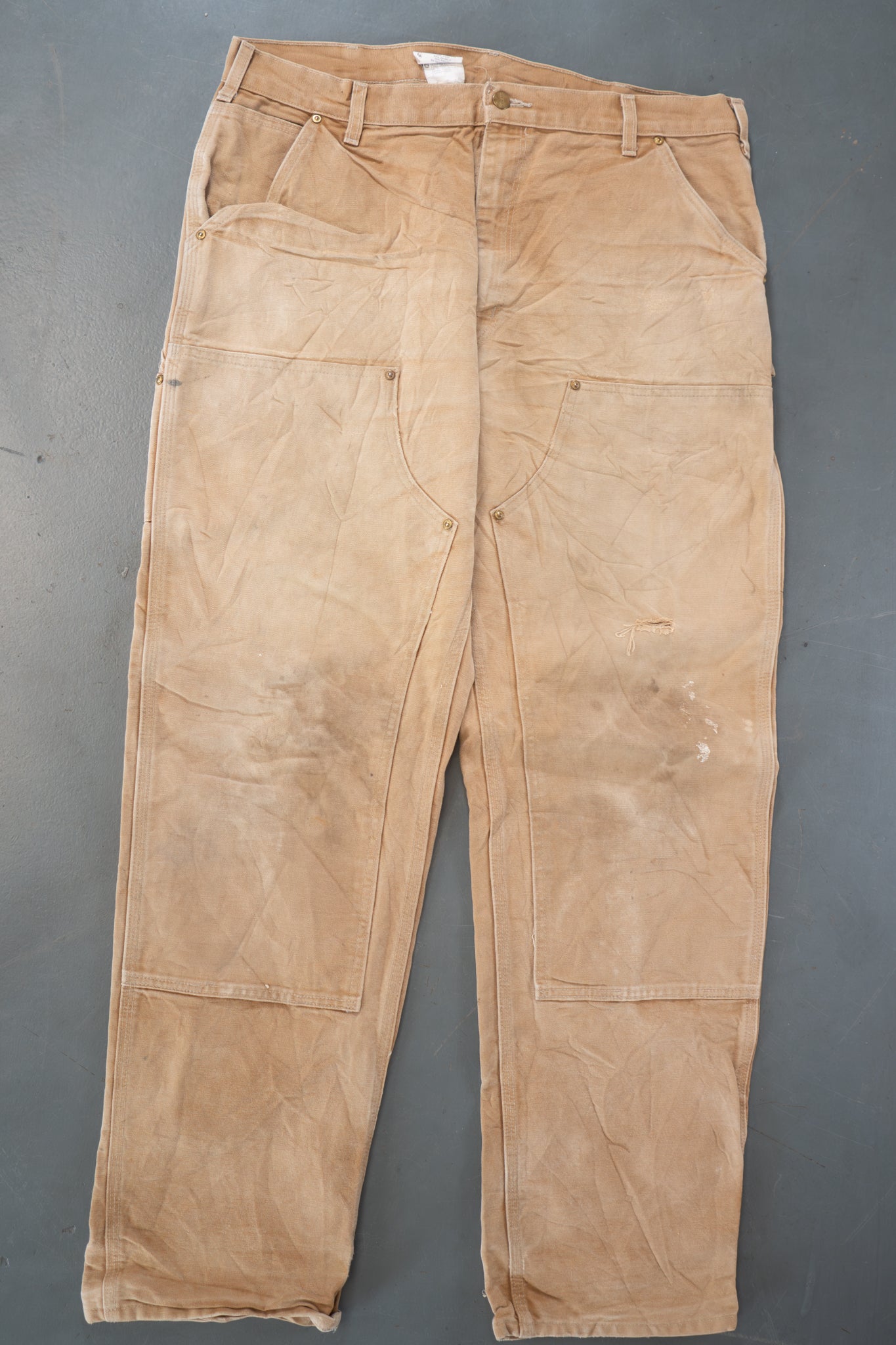 True Vintage Carhartt Carpenter Trousers - Double knee  – Tan, w38,L33 Regular (1990s)
