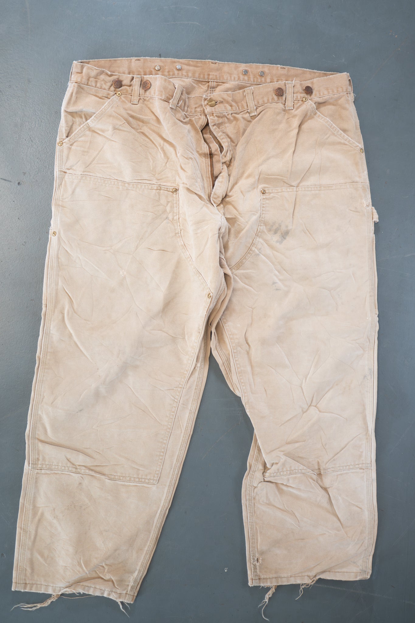 True Vintage Carhartt Carpenter Trousers - Double knee  – Tan, w42,L28 Regular (1990s)
