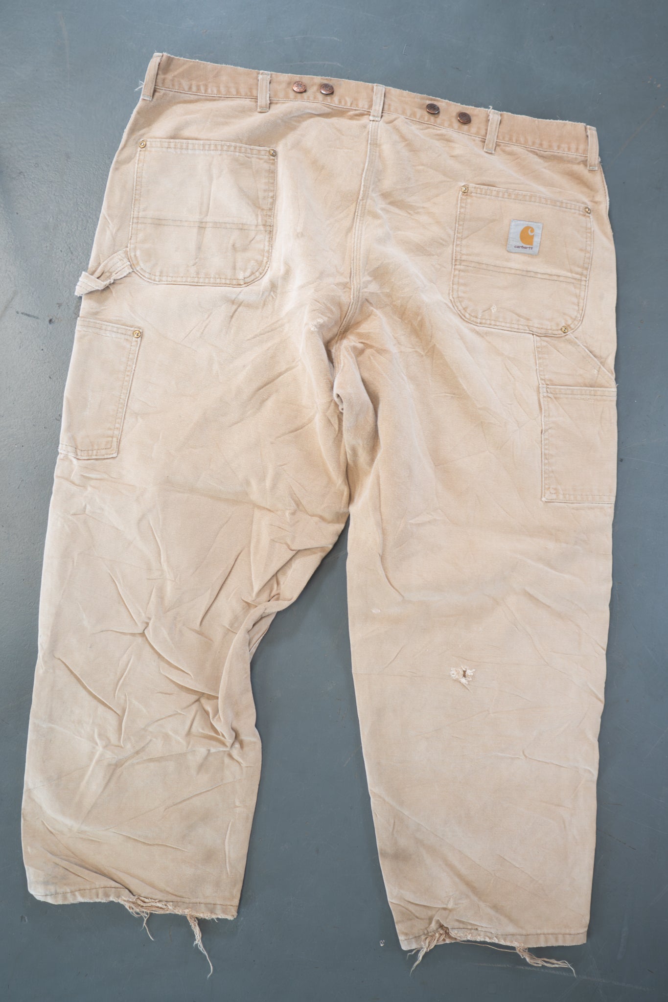 True Vintage Carhartt Carpenter Trousers - Double knee  – Tan, w42,L28 Regular (1990s)