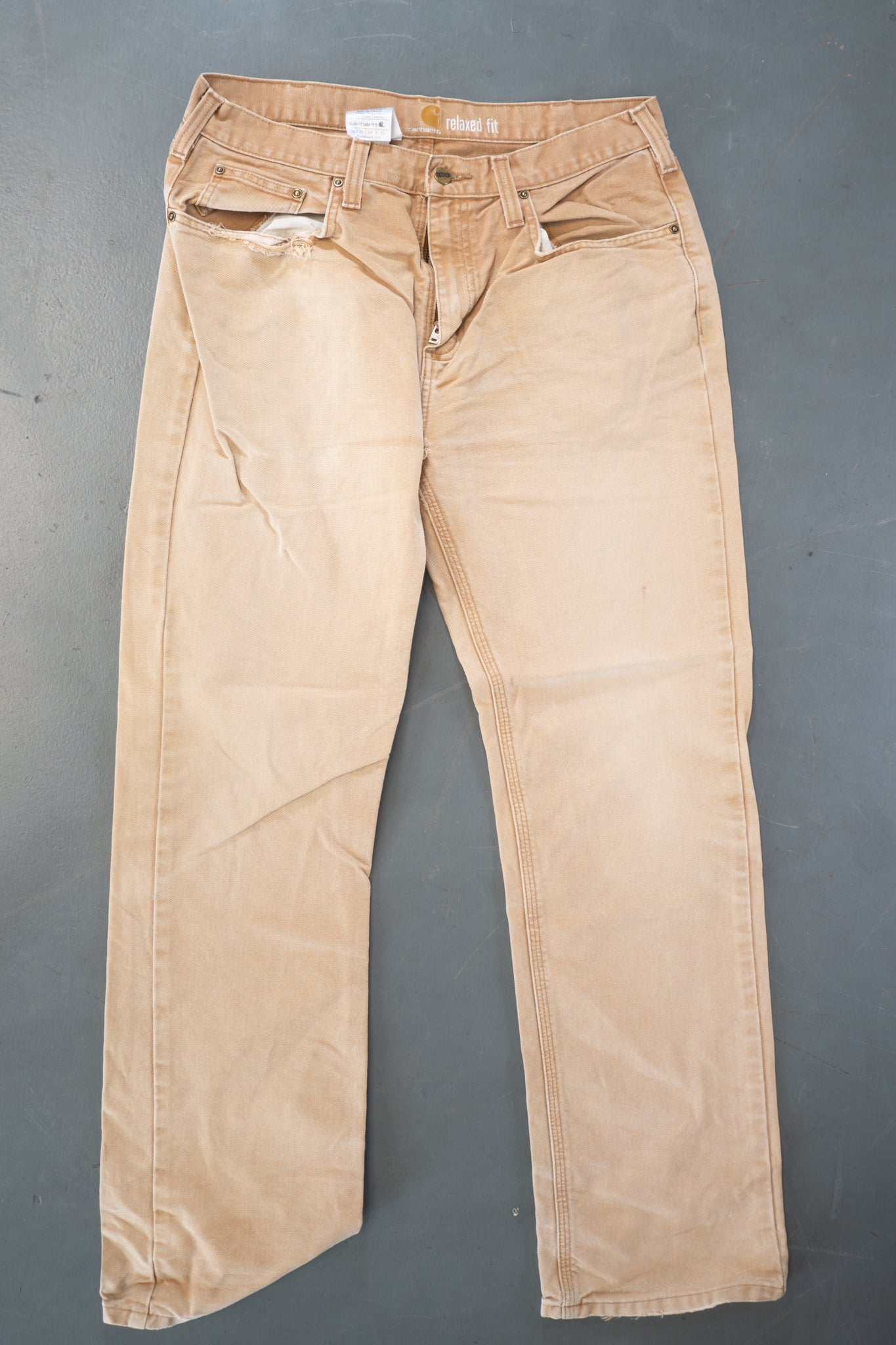 True Vintage Carhartt Carpenter Trousers – Tan, w33,L31 Regular (1990s)