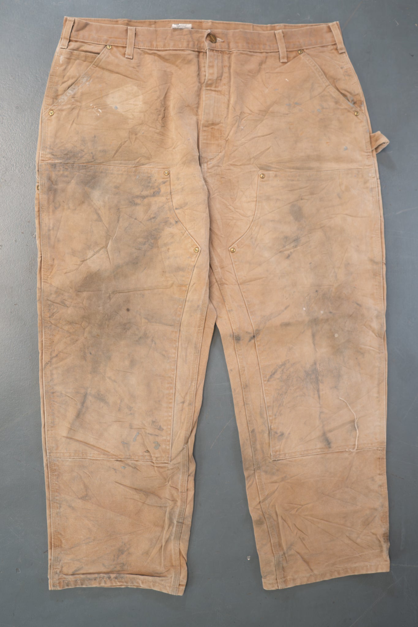 True Vintage Carhartt Carpenter Trousers - Double knee – Tan, w41,L29 Regular (1990s)