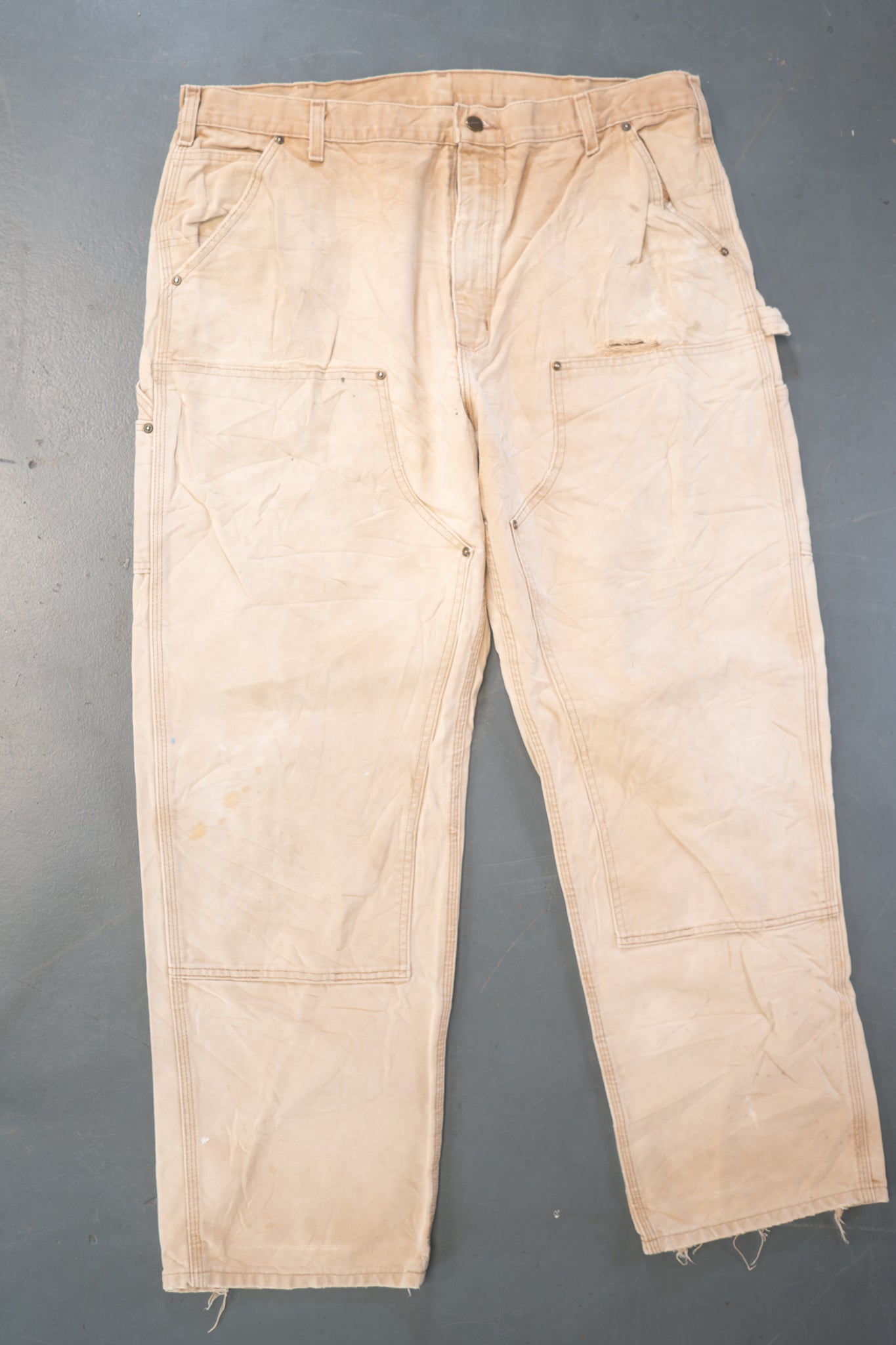 True Vintage Carhartt Carpenter Trousers - Double knee – Tan, w39,L31 Regular (1990s)