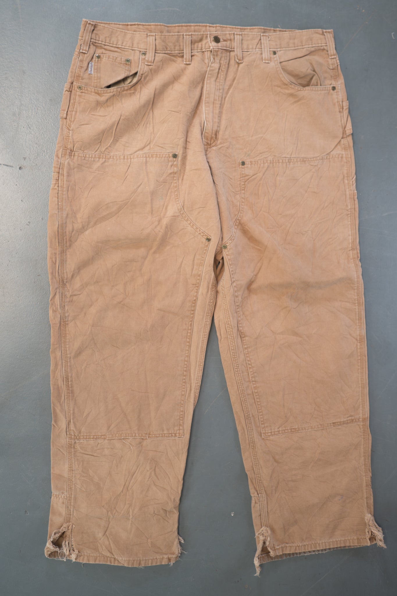 True Vintage Carhartt Carpenter Trousers - Double knee  – Tan, w43,L32 Regular (1990s)