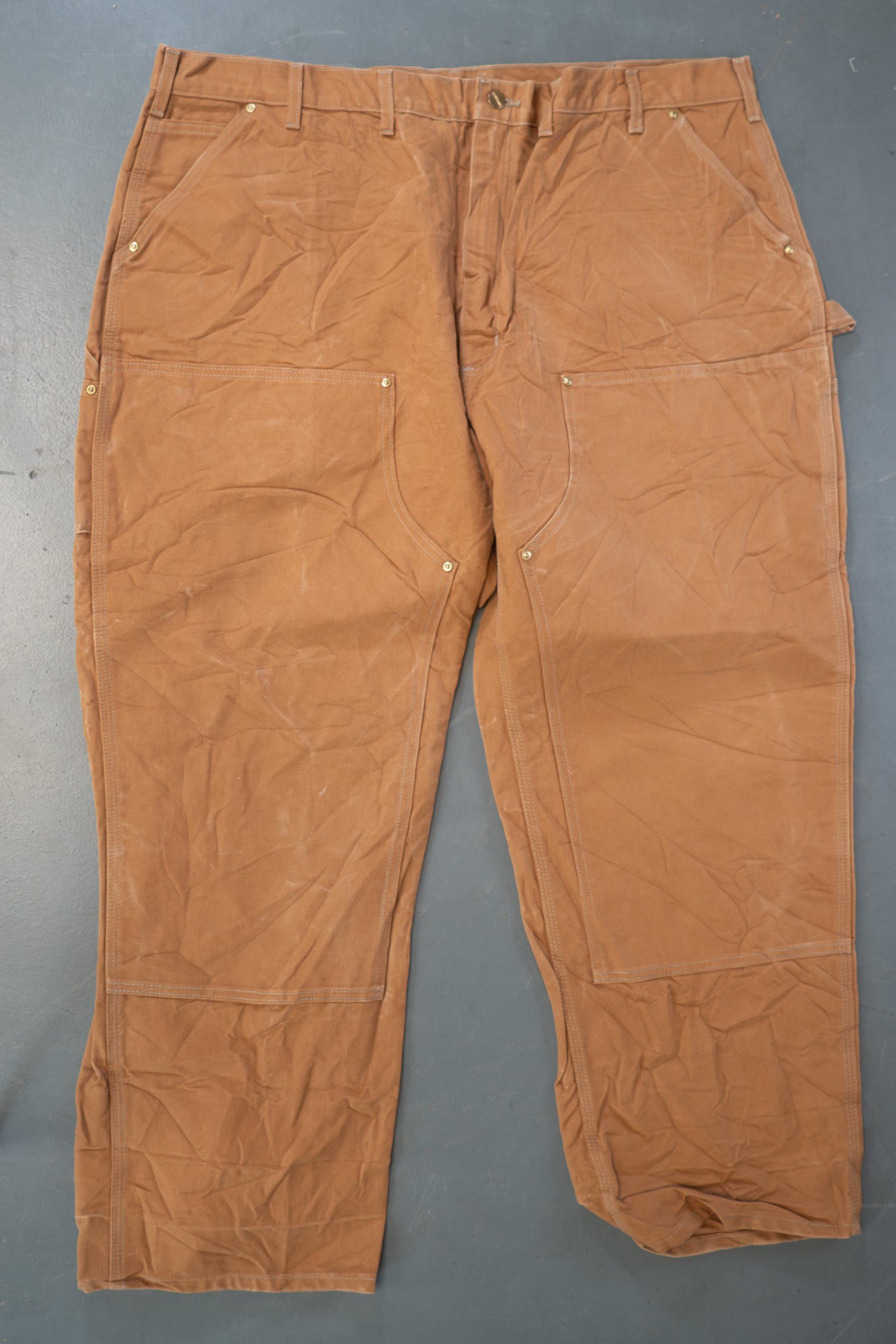 True Vintage Carhartt Carpenter Trousers - Double knee  – Tan, w43,L29 Regular (1990s)