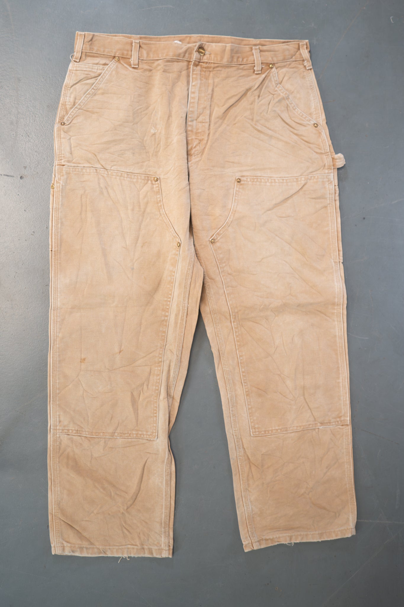 True Vintage Carhartt Carpenter Trousers - Double knee  – Tan, w38,L27 Regular (1990s)
