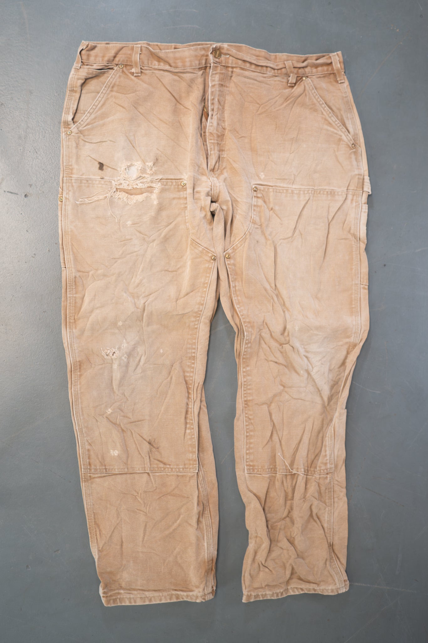 True Vintage Carhartt Carpenter Trousers - Double knee  – Tan, w40,L31 Regular (1990s)