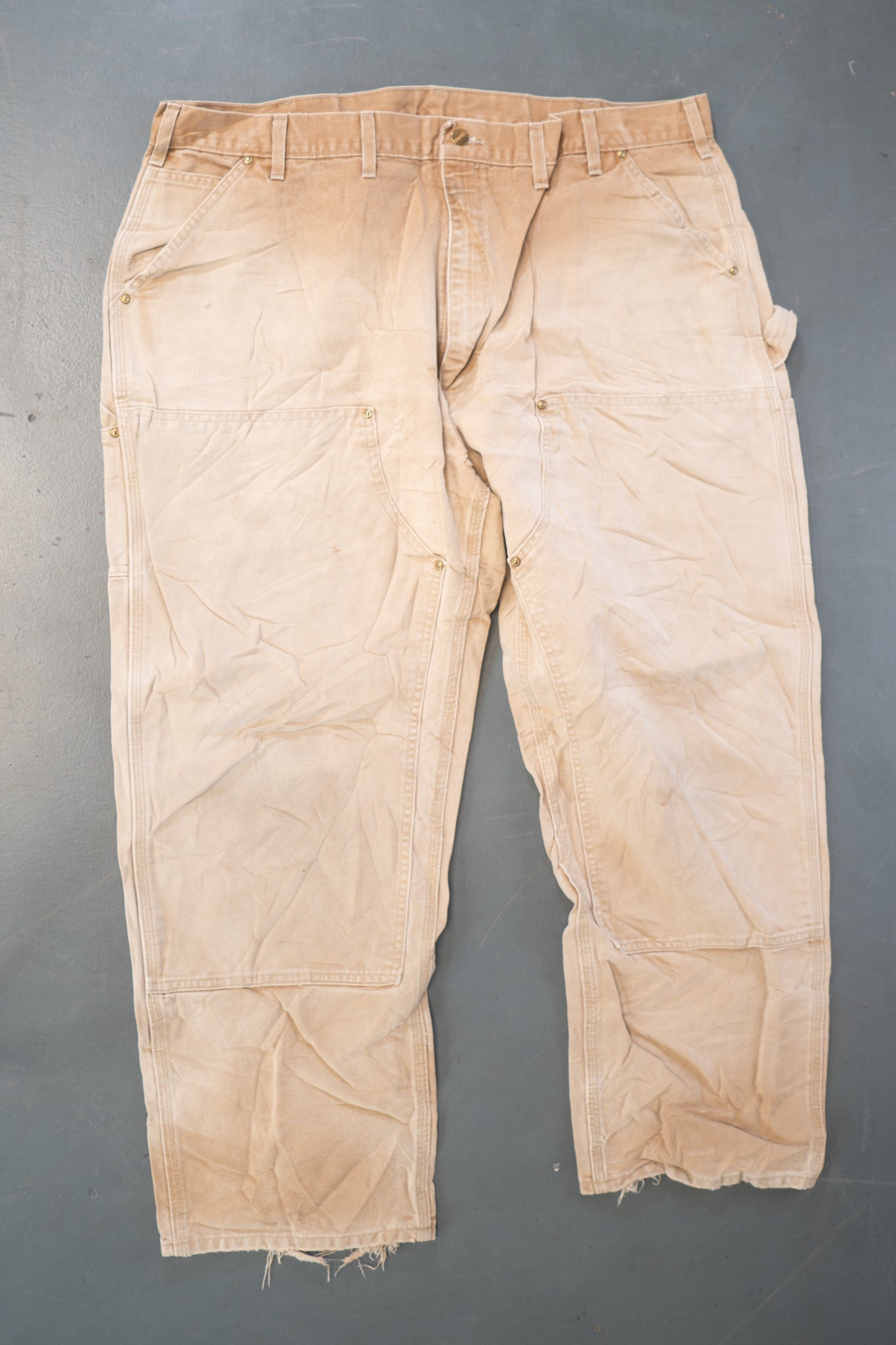 True Vintage Carhartt Carpenter Trousers - Double knee  – Tan, w41,L27 Regular (1990s)