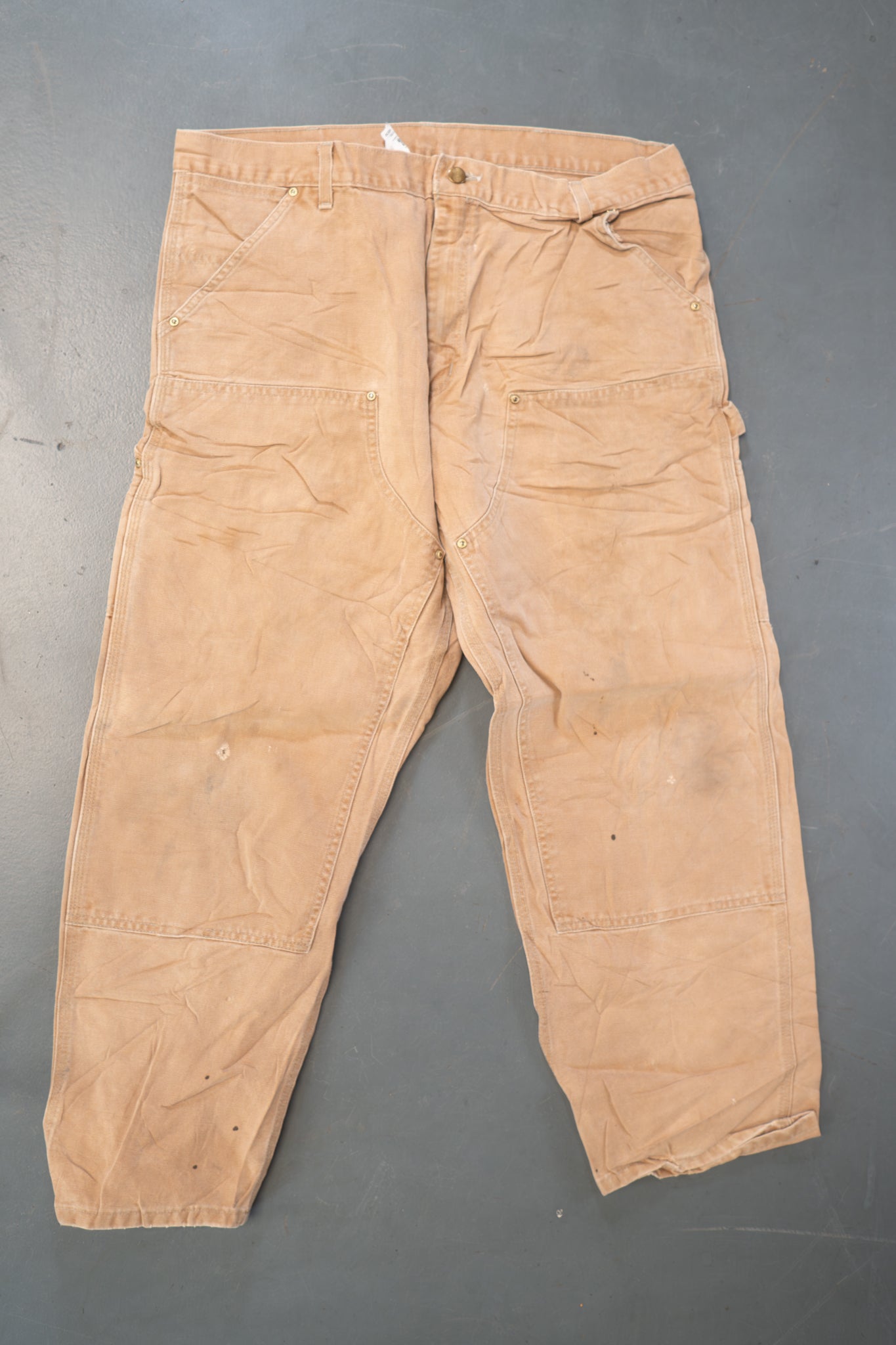 True Vintage Carhartt Carpenter Trousers - Double knee  – Tan, w37,L28 Regular (1990s)