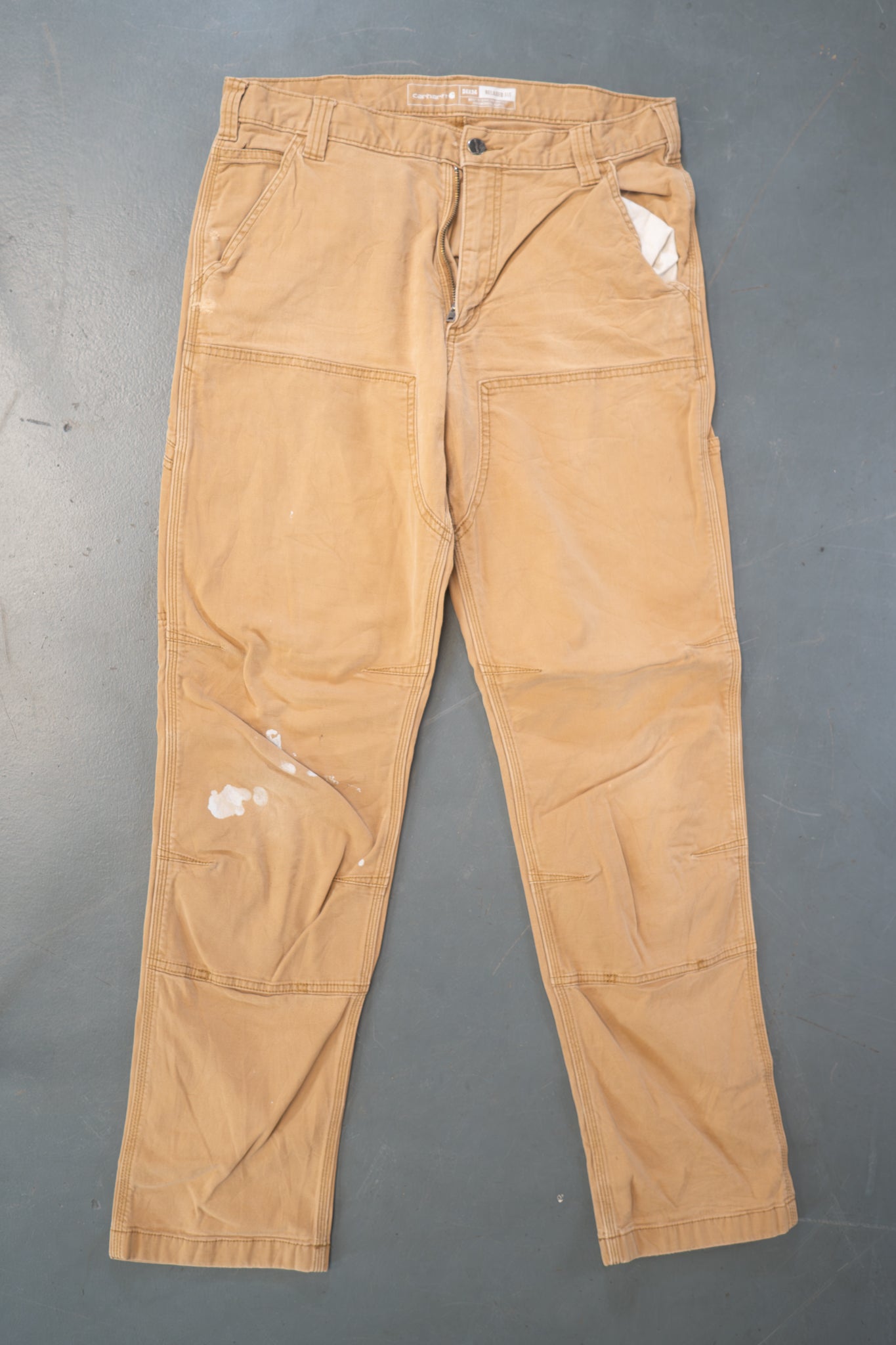 True Vintage Carhartt Carpenter Trousers - Double knee – Tan, w34,L32 Regular (1990s)