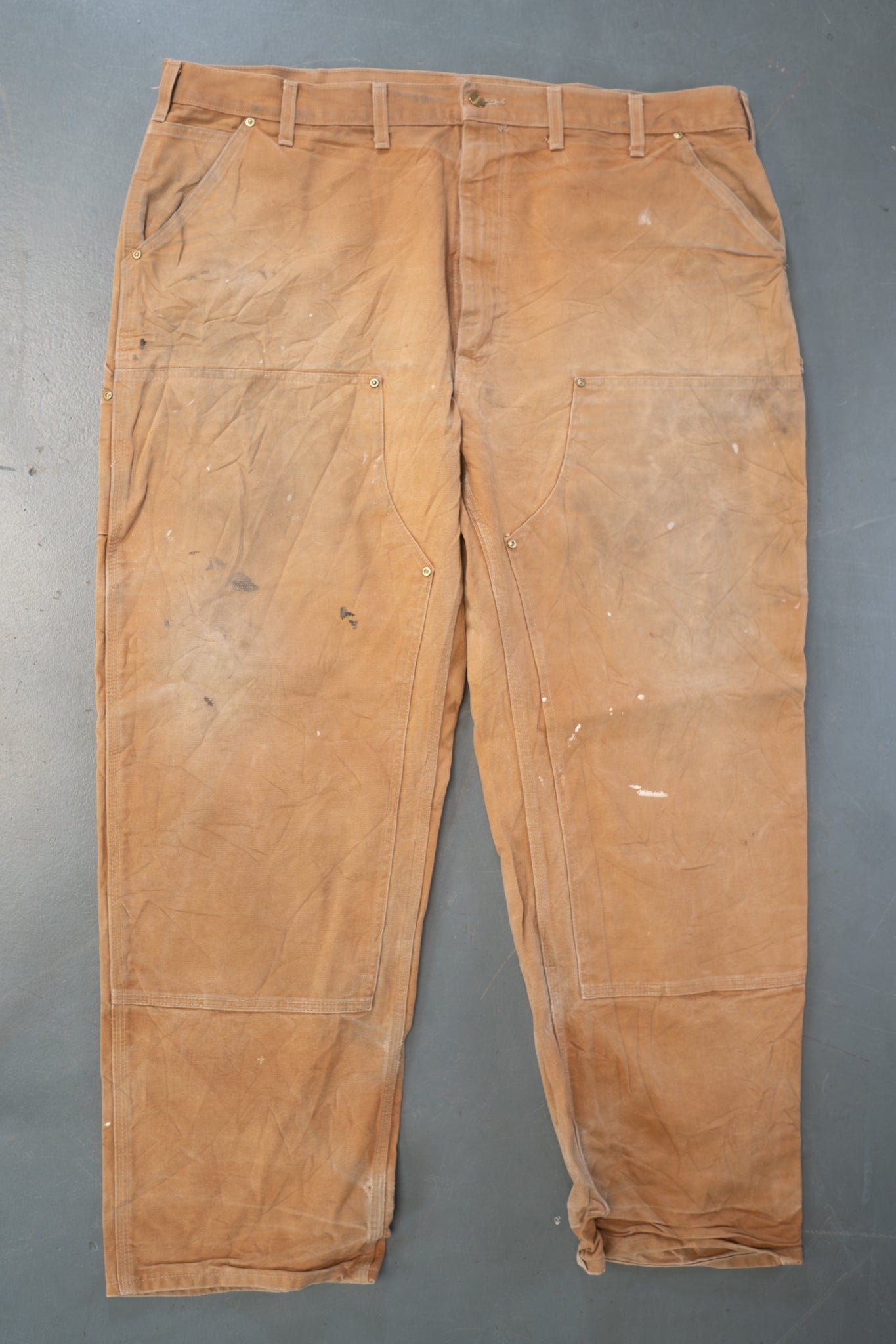 True Vintage Carhartt Carpenter Trousers - Double knee  – Tan, w44,L30 Regular (1990s)