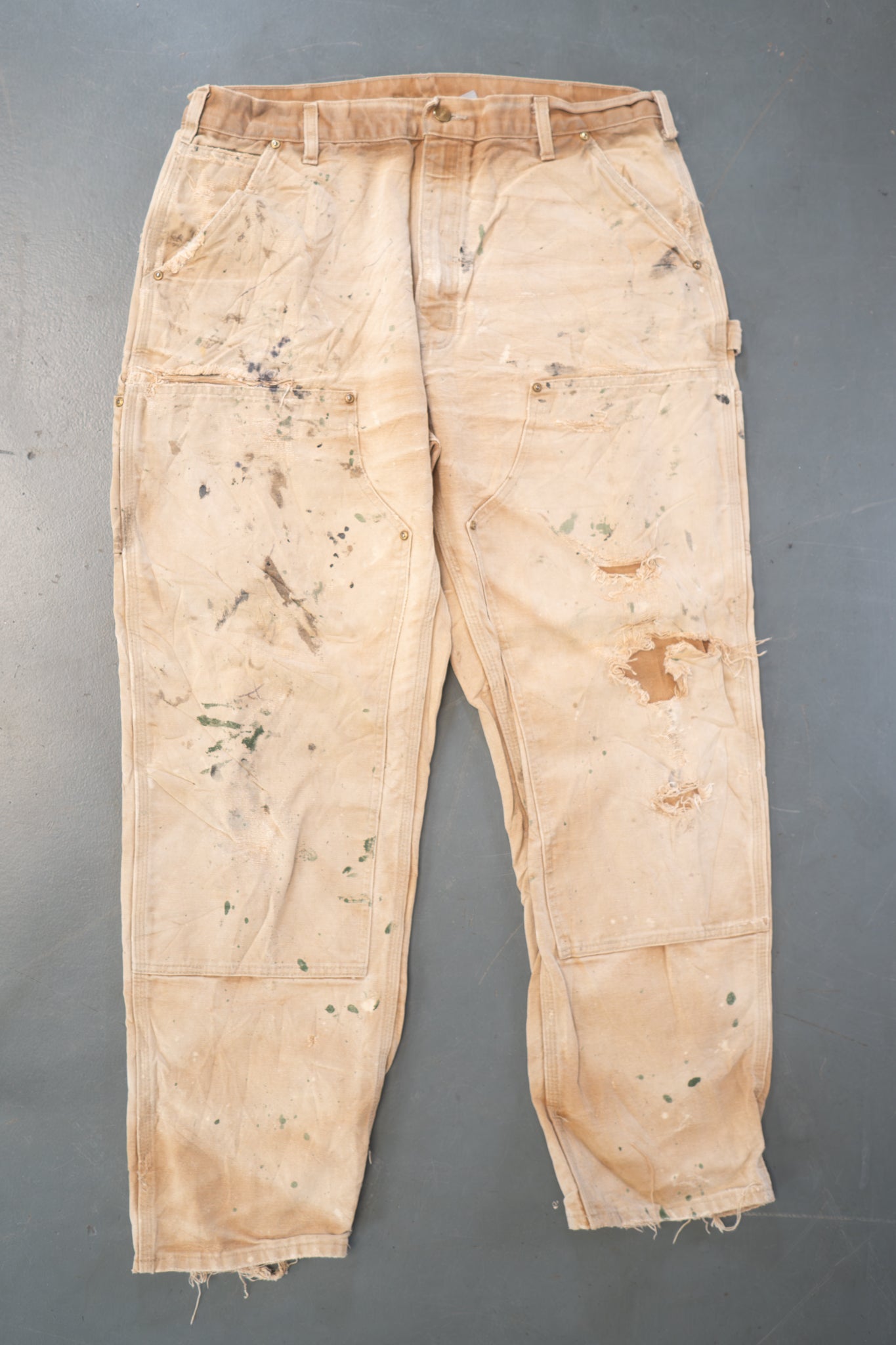 True Vintage Carhartt Carpenter Trousers - Double knee  – Tan, w36,L30 Regular (1990s)