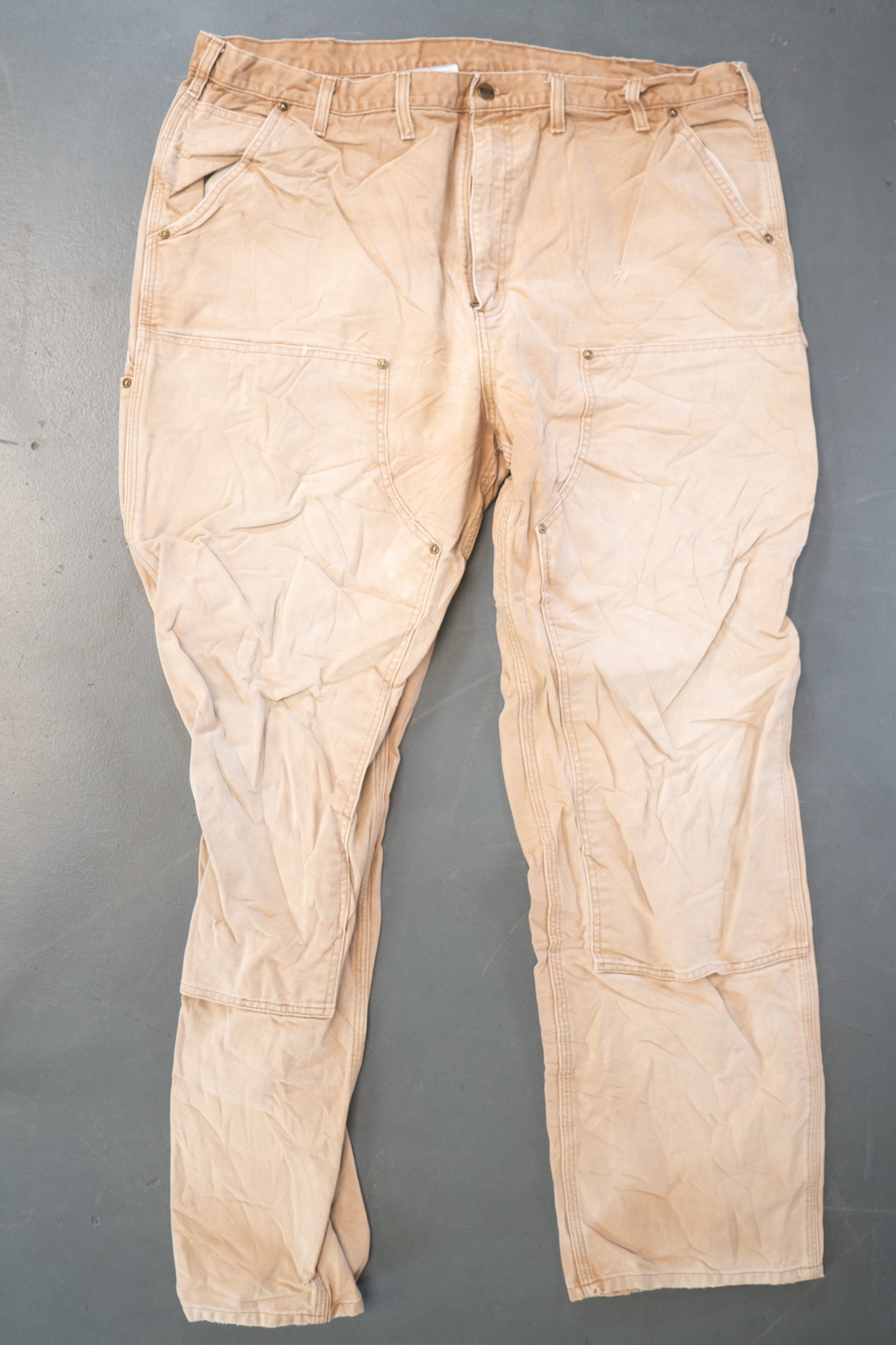 True Vintage Carhartt Carpenter Trousers - Double knee – Tan, w42,L32 Regular (1990s)