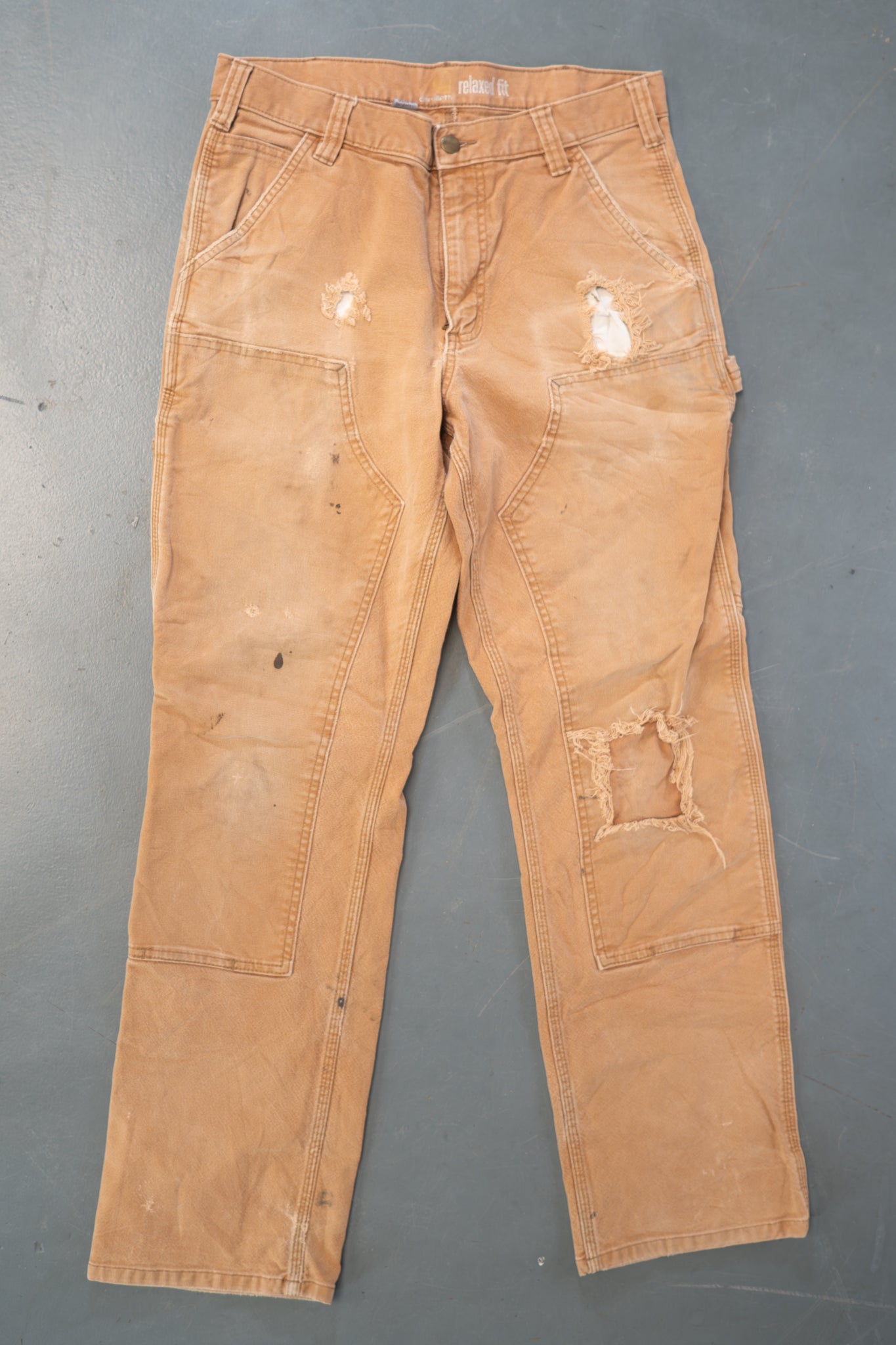 True Vintage Carhartt Carpenter Trousers - Double knee  – Tan, w31,L30 Regular (1990s)