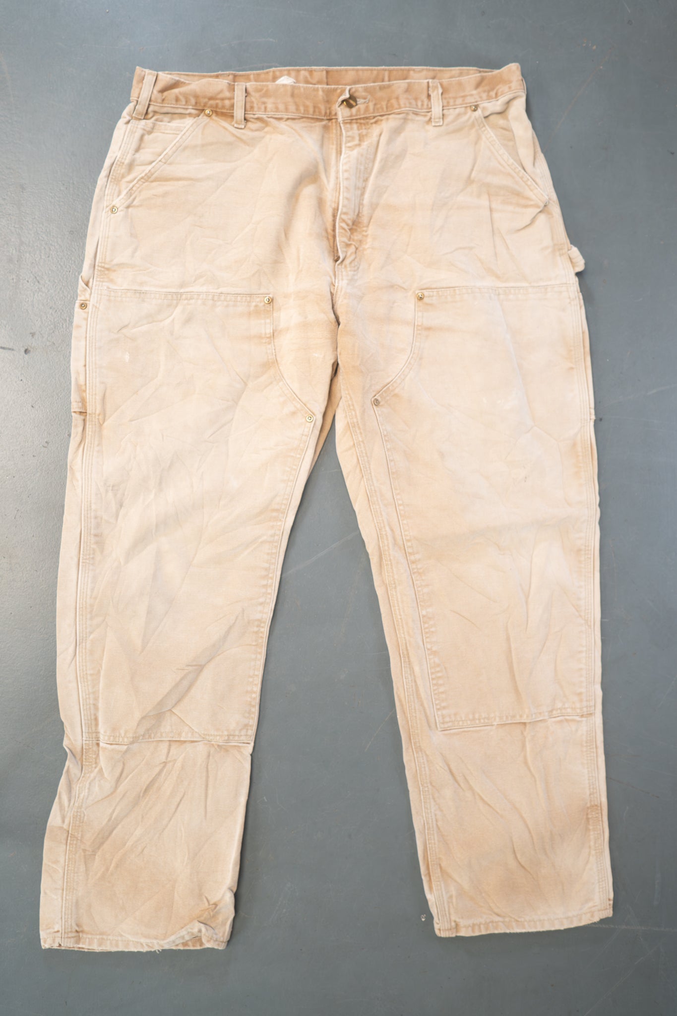 True Vintage Carhartt Carpenter Trousers - Double knee – Tan, w38,L30 Regular (1990s)