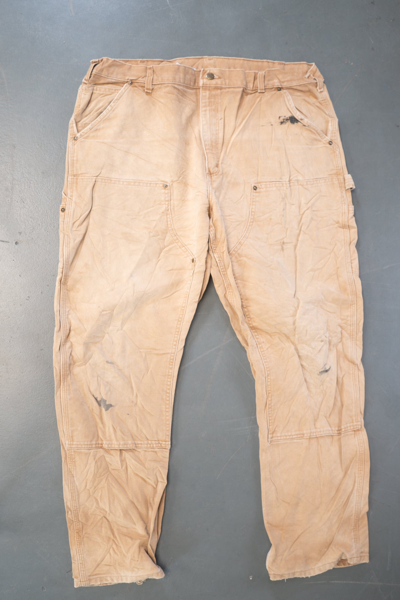True Vintage Carhartt Carpenter Trousers - Double knee – Tan, w38,L30 Regular (1990s)