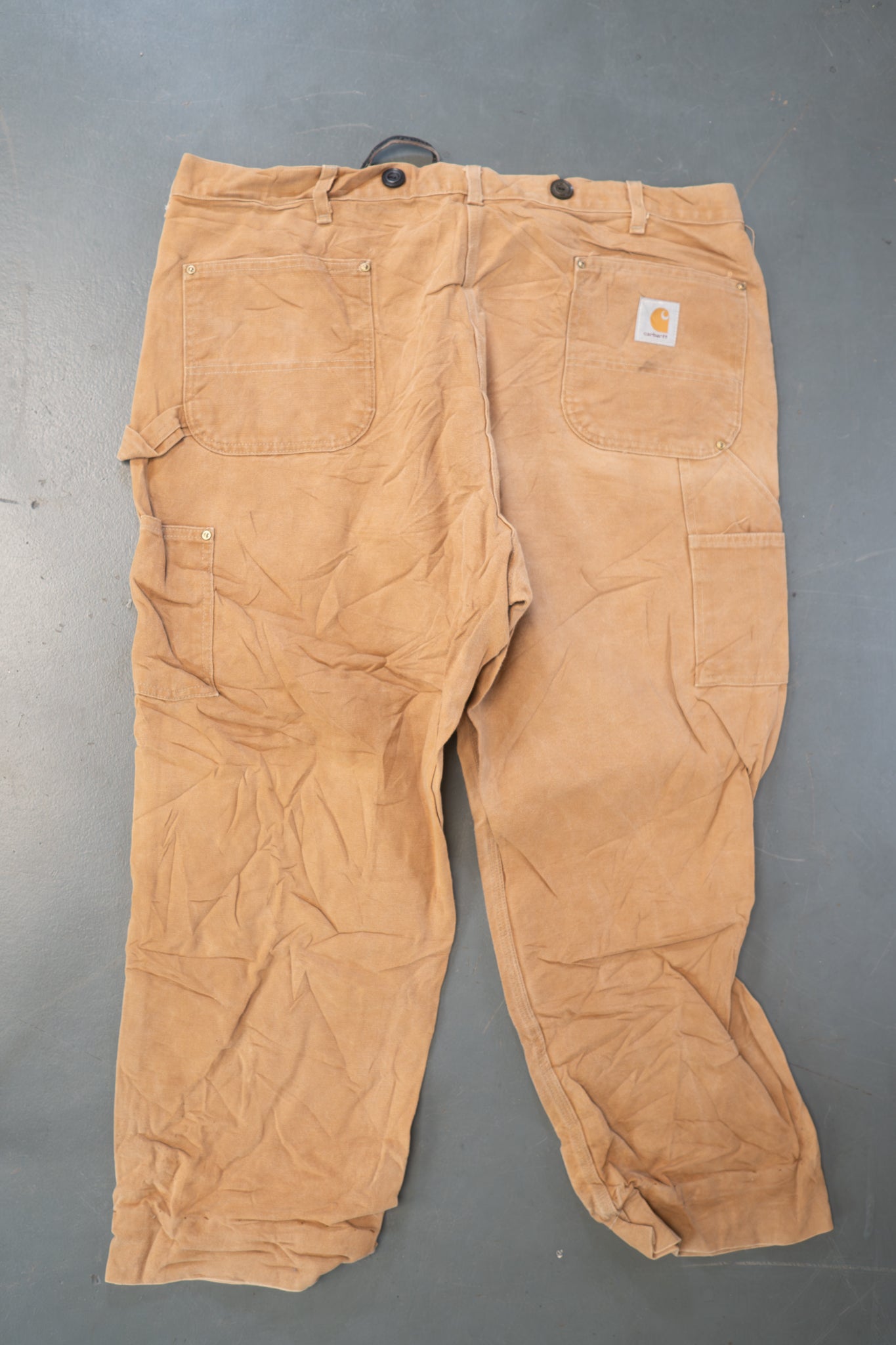 True Vintage Carhartt Carpenter Trousers - Double knee  – Tan, w42,L26 Regular (1990s)