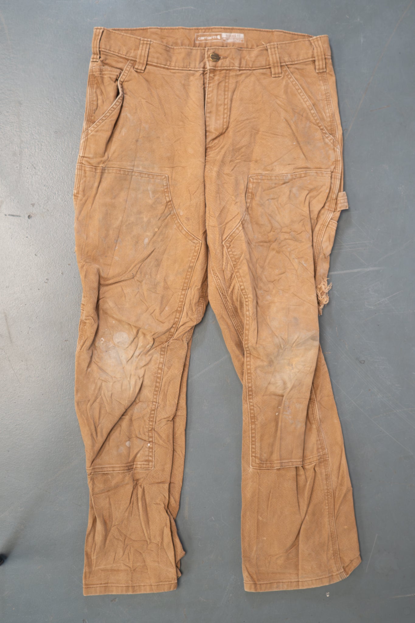 True Vintage Carhartt Carpenter Trousers - Double knee  – Tan, w32,L29 Regular (1990s)