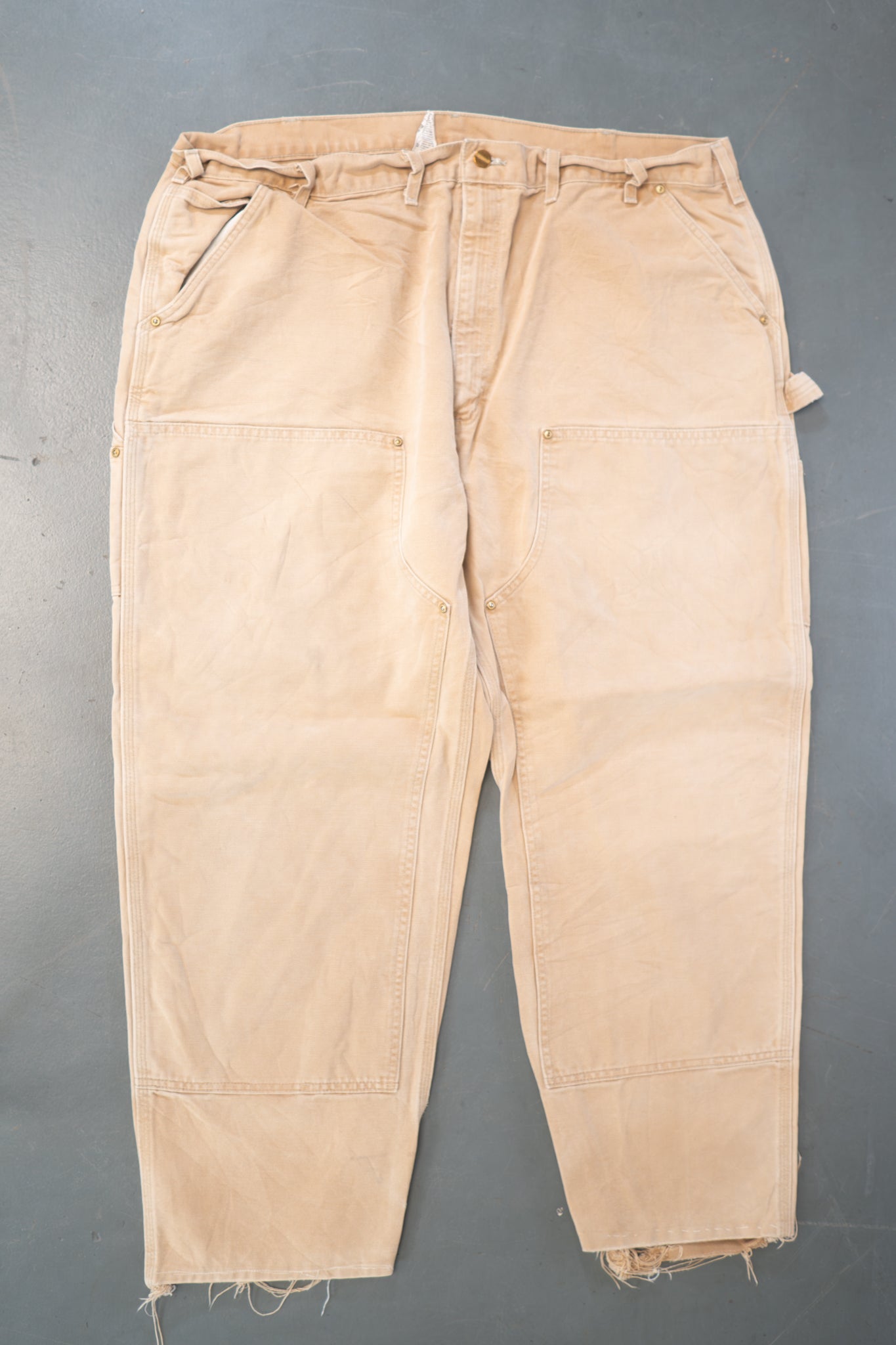True Vintage Carhartt Carpenter Trousers - Double knee – Tan, w42,L28 Regular (1990s)