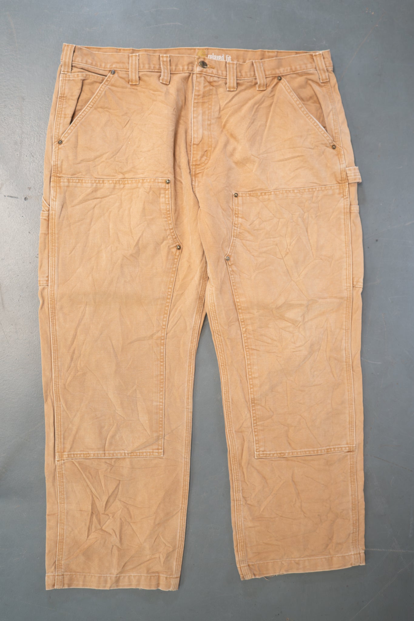 True Vintage Carhartt Carpenter Trousers - Double knee  – Tan, w41,L29 Regular (1990s)