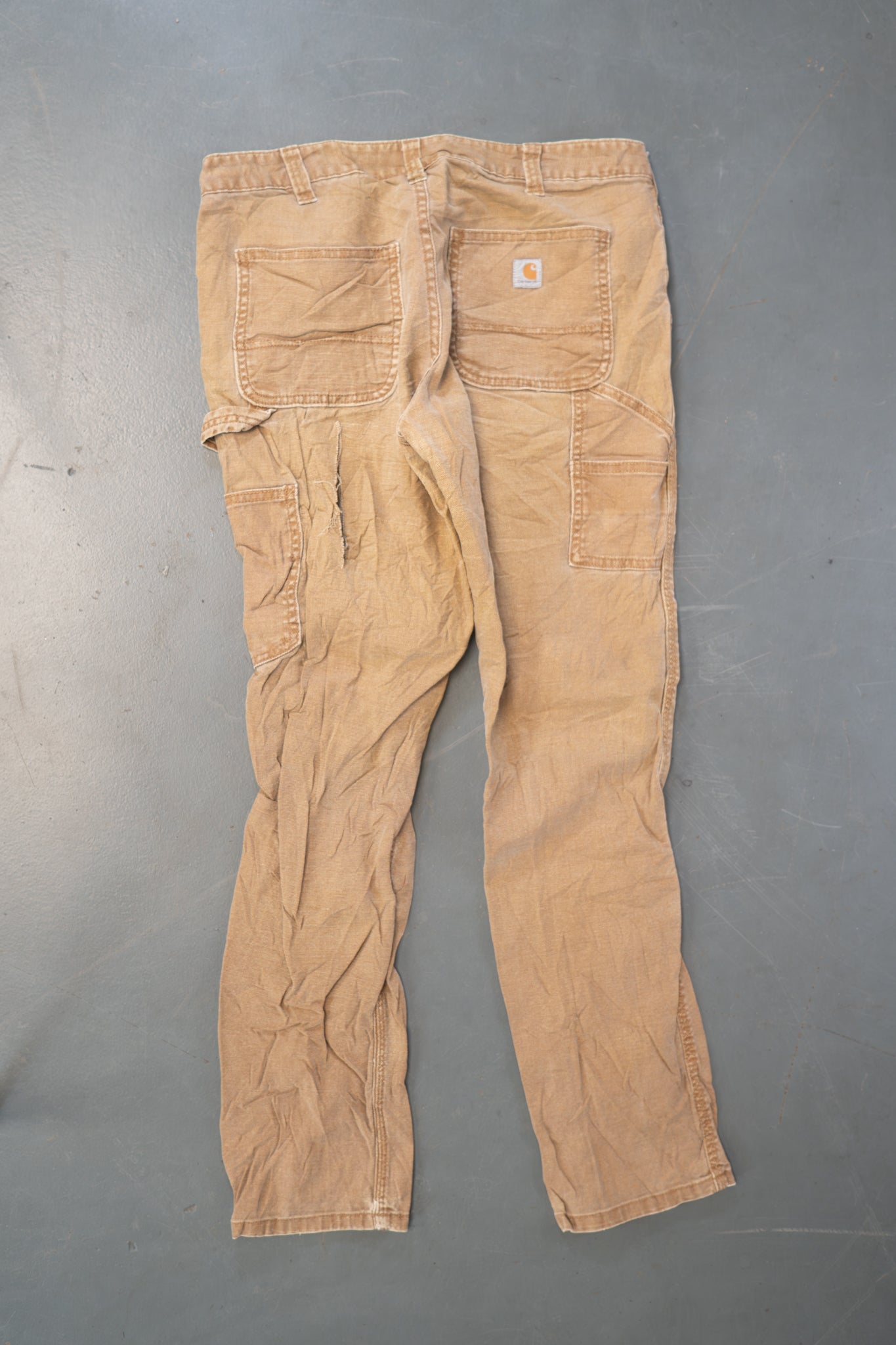 True Vintage Carhartt Carpenter Trousers - Double knee – Tan, w32,L30 Regular (1990s)