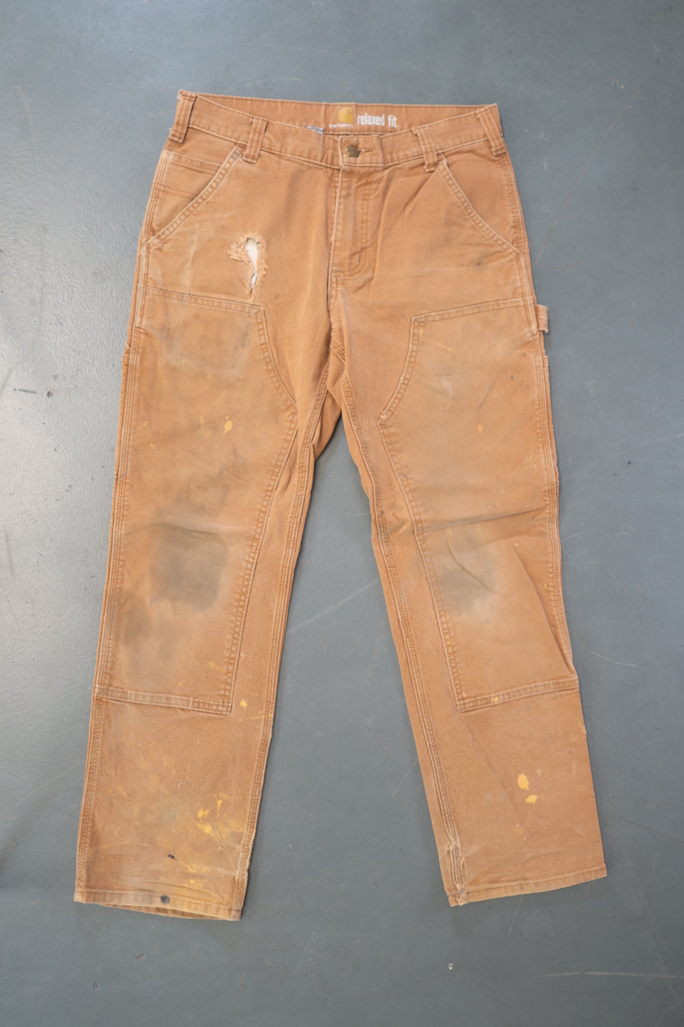 True Vintage Carhartt Carpenter Trousers - Double knee – Tan, w31,L28 Regular (1990s)