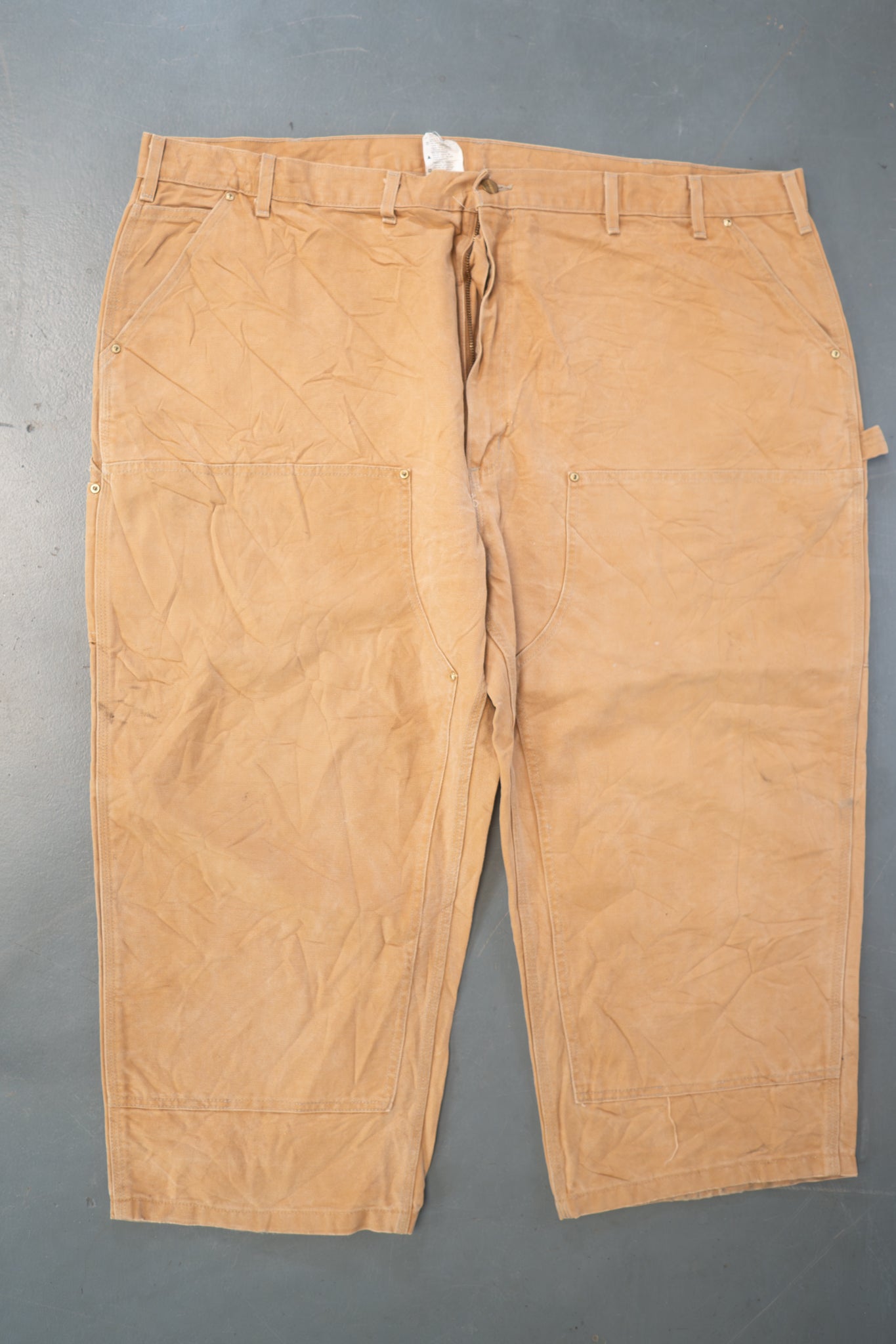 True Vintage Carhartt Carpenter Trousers - Double knee  – Tan, w49,L24 Regular (1990s)