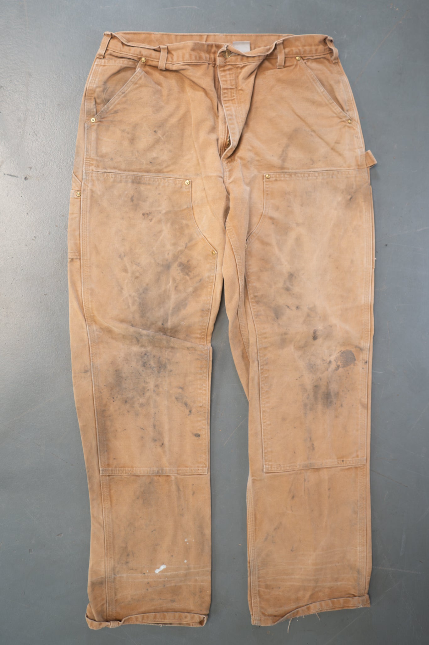 True Vintage Carhartt Carpenter Trousers - Double knee  – Tan, w36,L33 Regular (1990s)