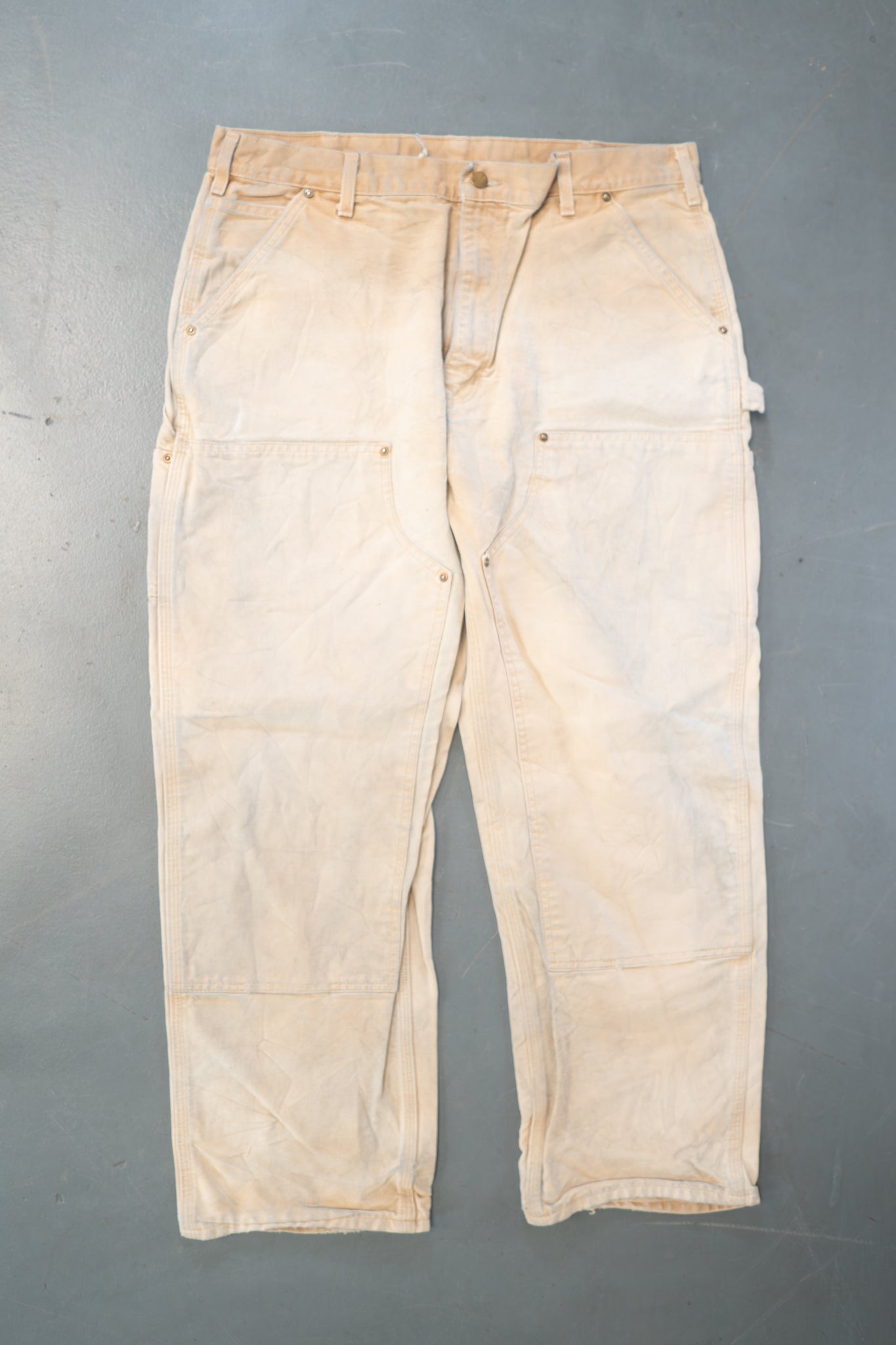 True Vintage Carhartt Carpenter Trousers - Double knee – Tan, w35,L28 Regular (1990s)
