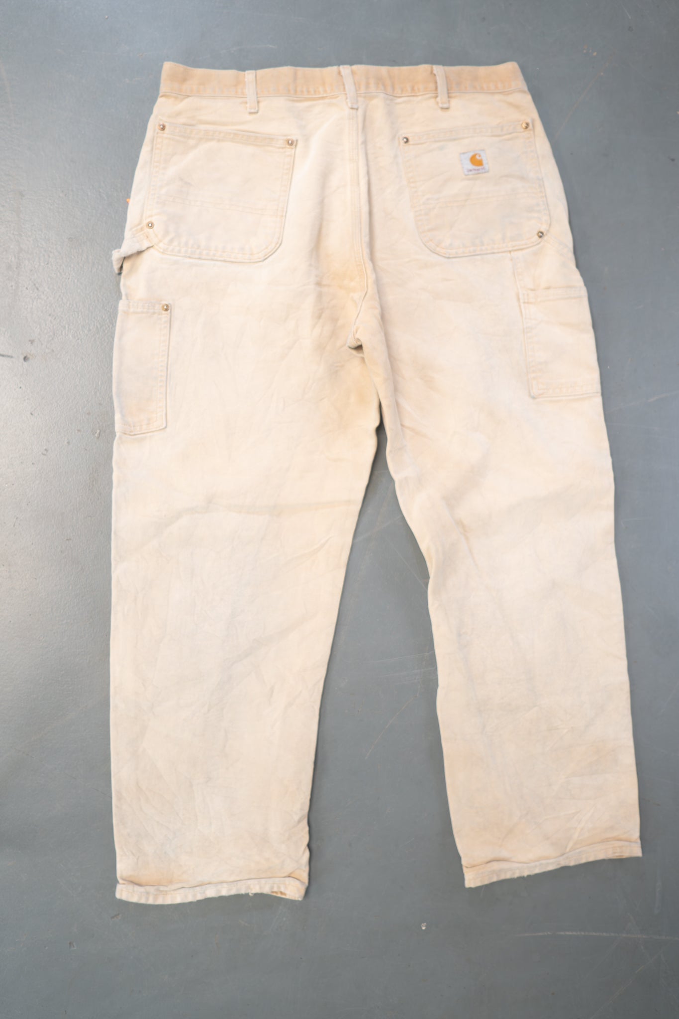 True Vintage Carhartt Carpenter Trousers - Double knee – Tan, w35,L28 Regular (1990s)