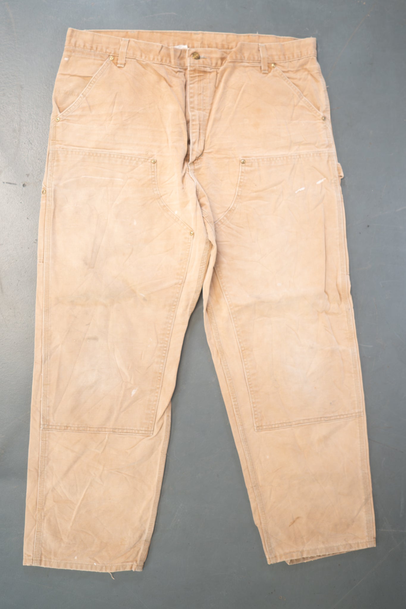 True Vintage Carhartt Carpenter Trousers - Double knee  – Tan, w40,L30 Regular (1990s)