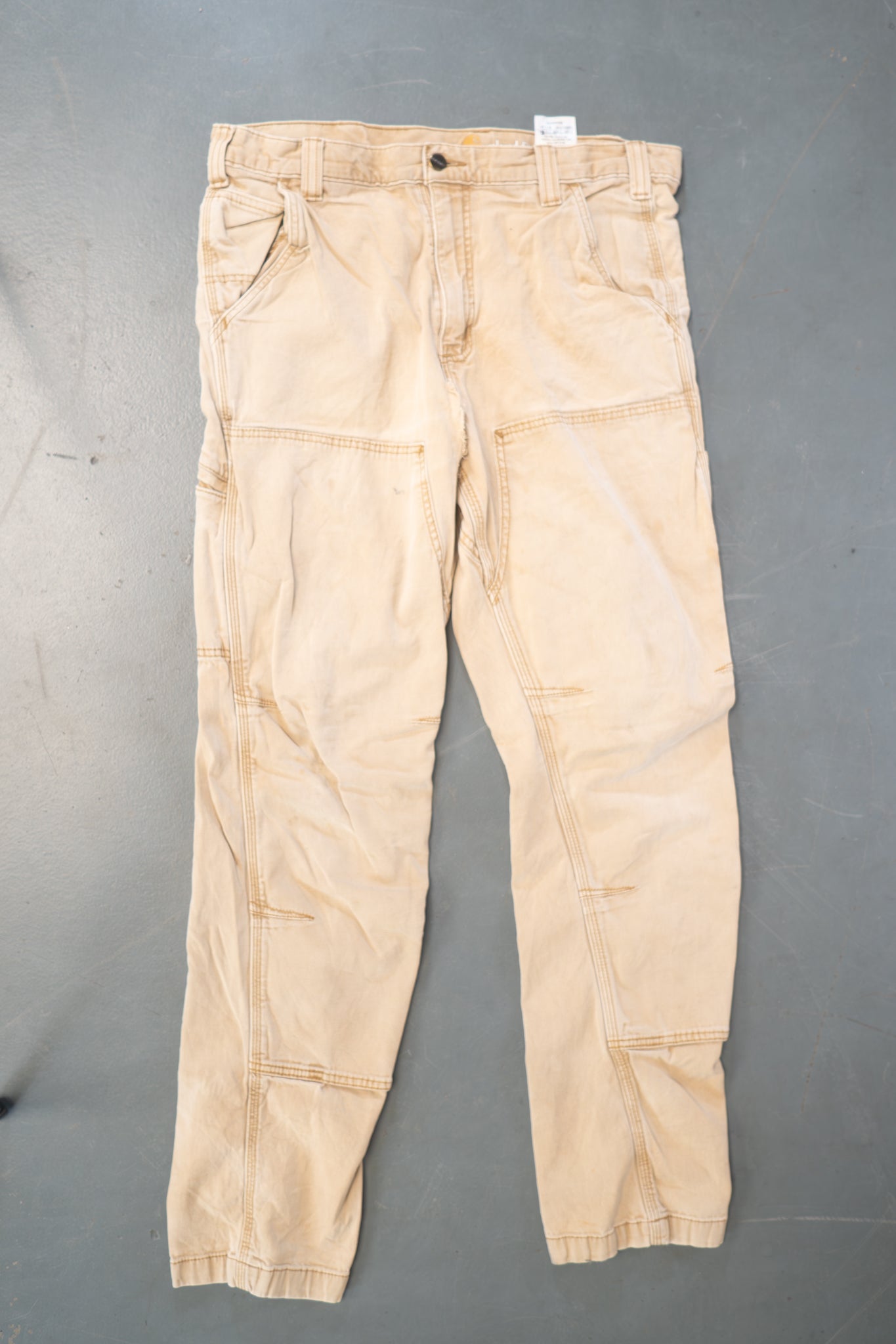 True Vintage Carhartt Carpenter Trousers - Double knee – Tan, w34,L30 Regular (1990s)