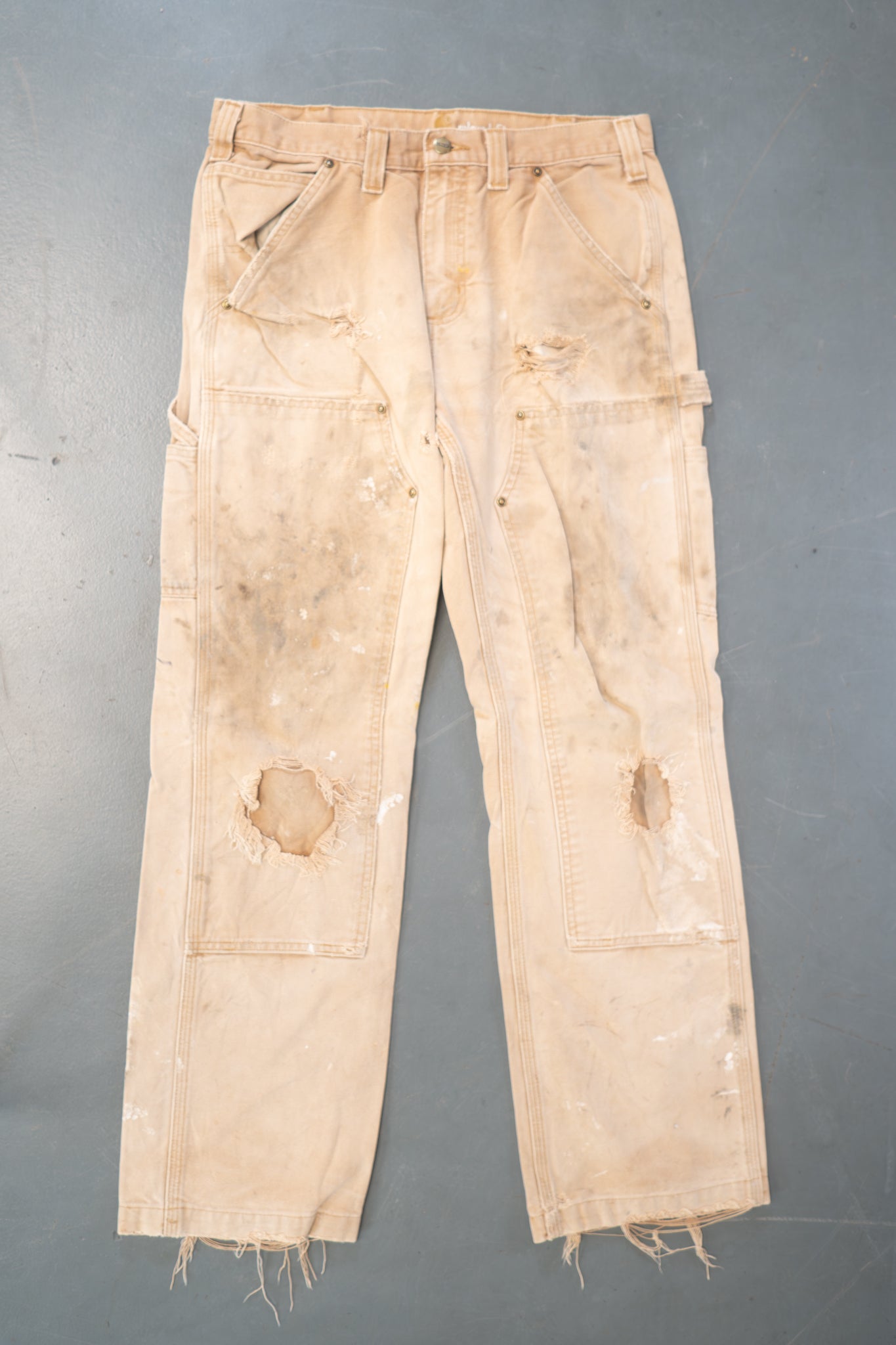 True Vintage Carhartt Carpenter Trousers - Double knee  – Tan, w32,L30 Regular (1990s)