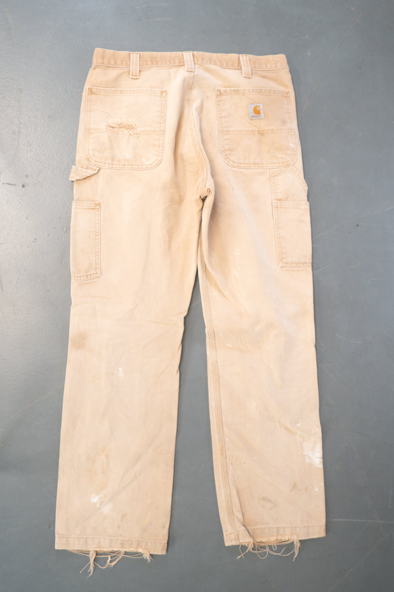 True Vintage Carhartt Carpenter Trousers - Double knee  – Tan, w32,L30 Regular (1990s)
