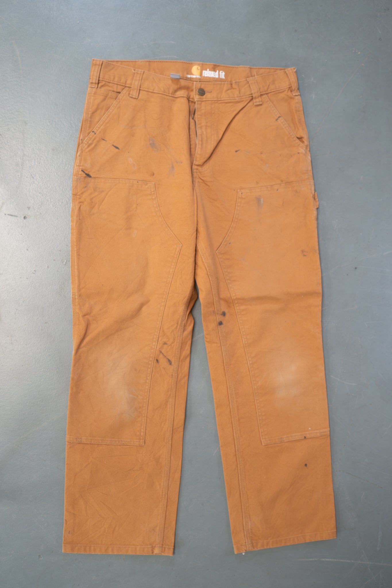 True Vintage Carhartt Carpenter Trousers - Double knee  – Tan, w34,L29 Regular (1990s)