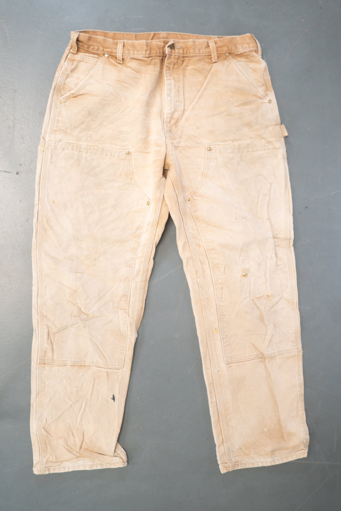 True Vintage Carhartt Carpenter Trousers - Double knee – Tan, w36,L30 Regular (1990s)