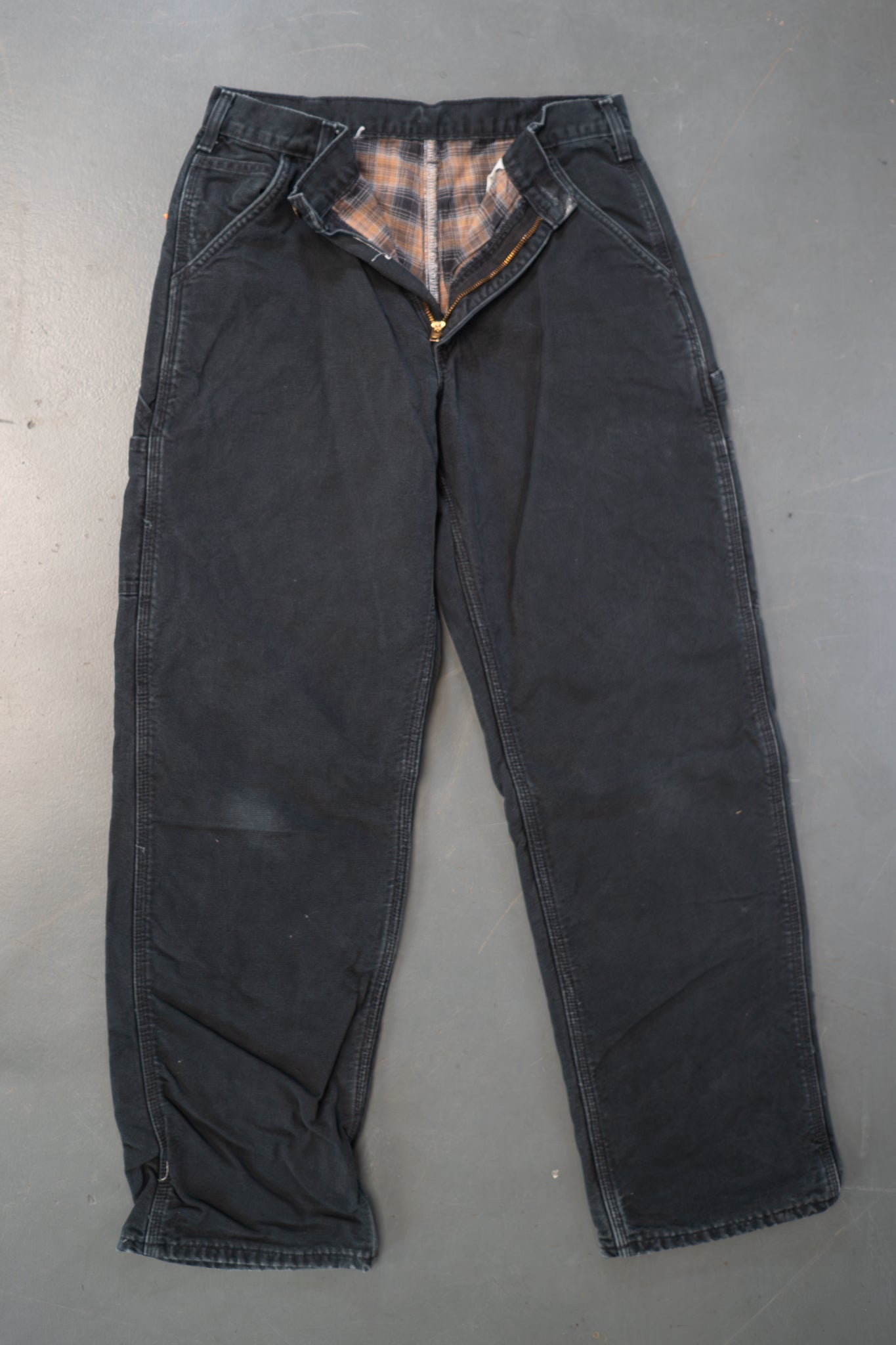 True Vintage Carhartt Carpenter Trousers - Insulated – Black, w30,L31 Regular (1990s)