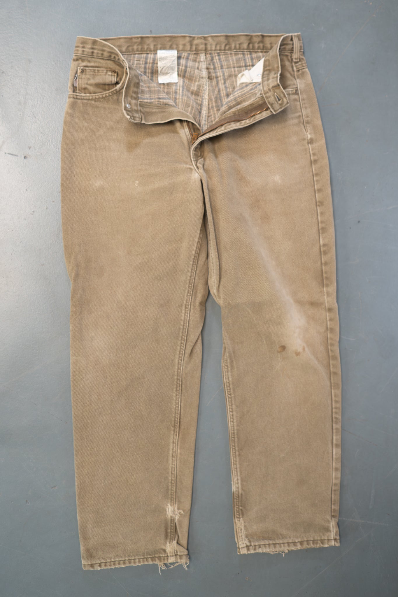 True Vintage Carhartt Carpenter Trousers - Insulated – Green, w34,L30 Regular (1990s)