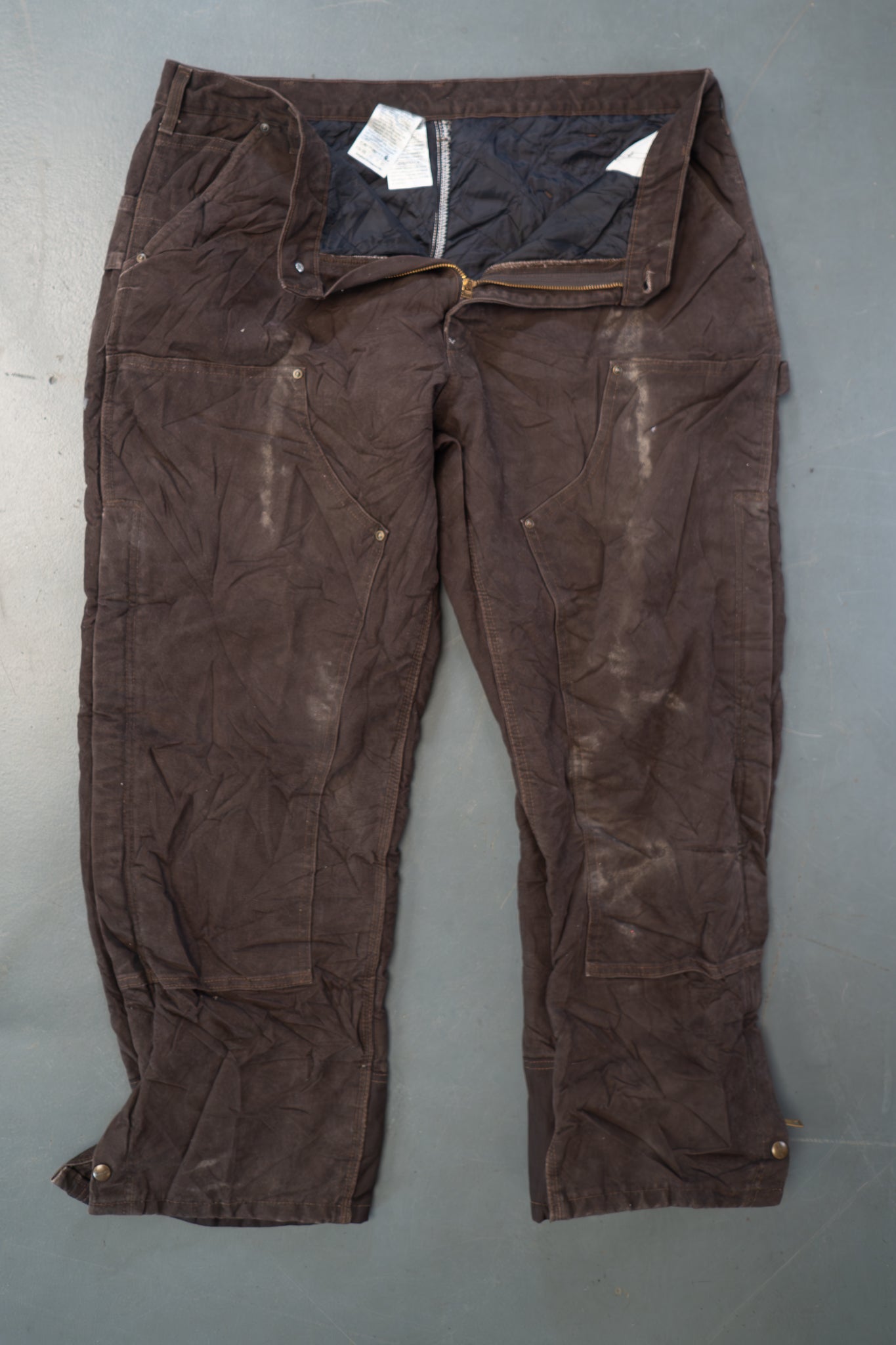 True Vintage Carhartt Carpenter Trousers - Insulated – Brown, w40,L29 Regular (1990s)