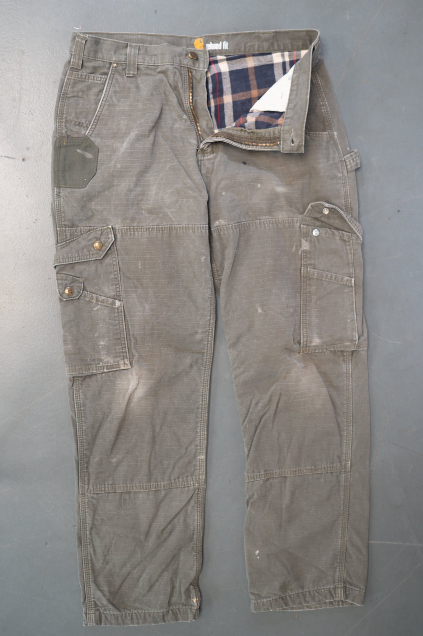True Vintage Carhartt Carpenter Trousers - Insulated – Beige, w34,L31 Regular (1990s)