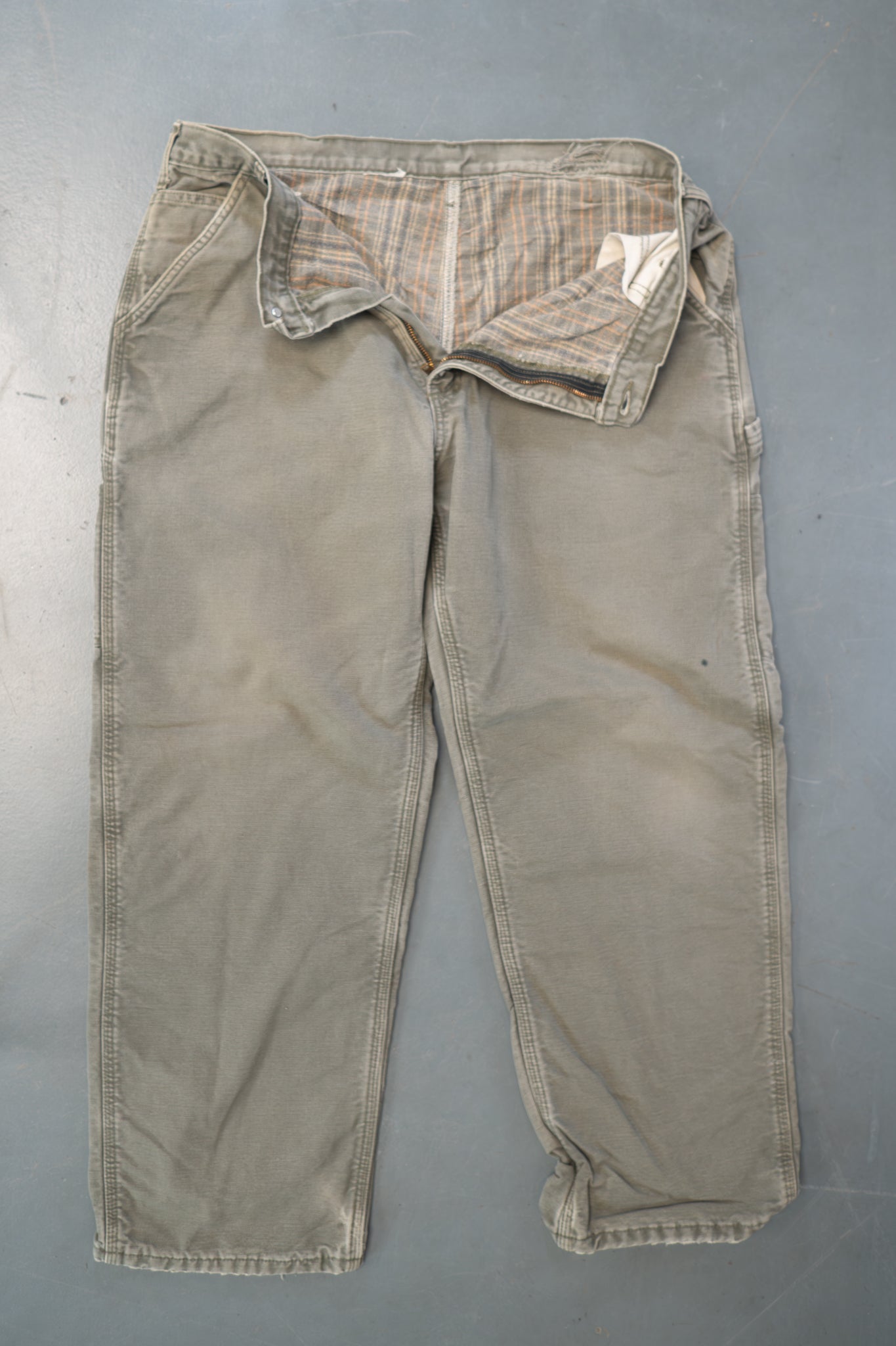 True Vintage Carhartt Carpenter Trousers - Insulated – Beige, w36,L28 Regular (1990s)