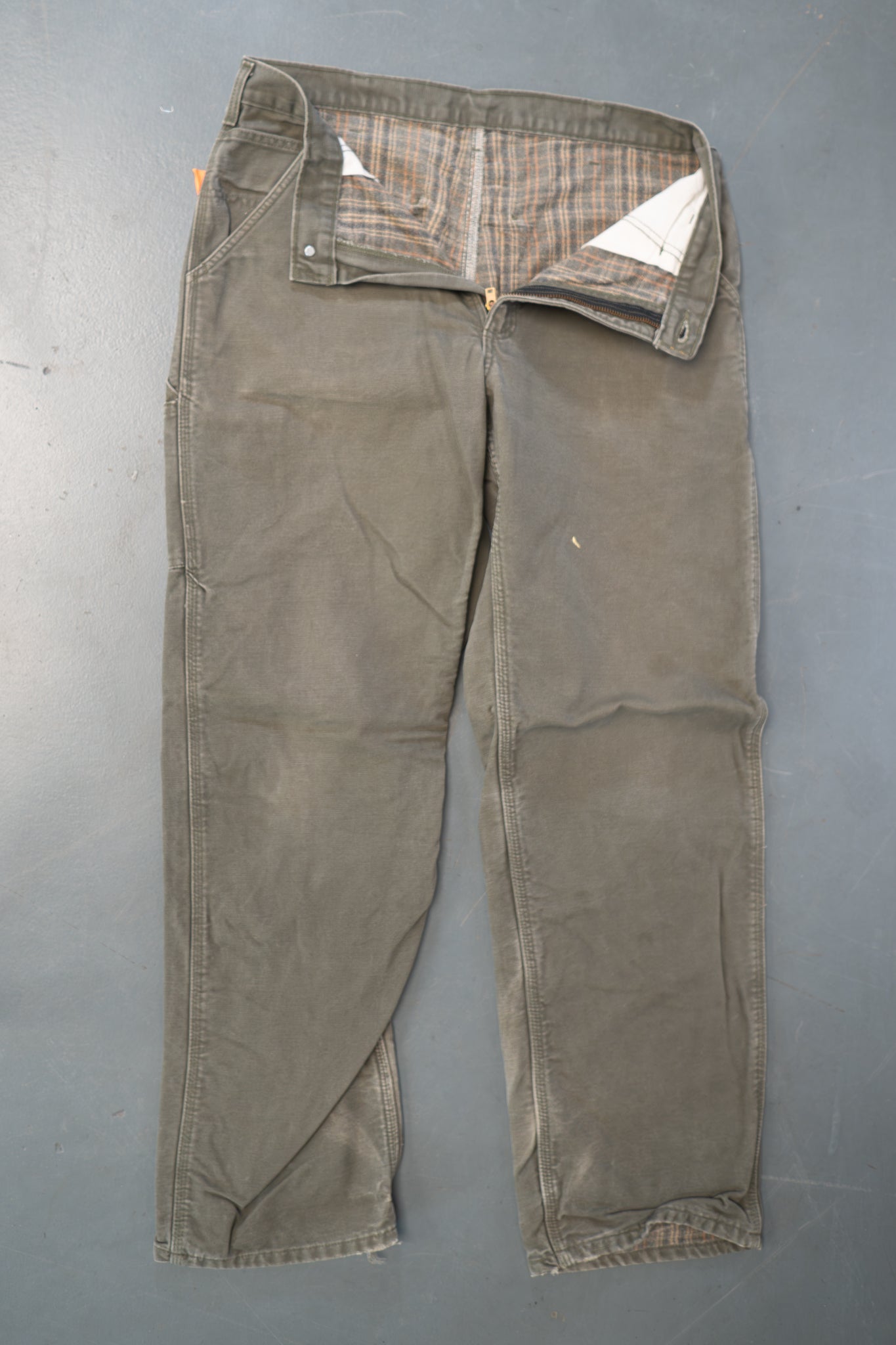 True Vintage Carhartt Carpenter Trousers - Insulated – Beige, w32,L32 Regular (1990s)
